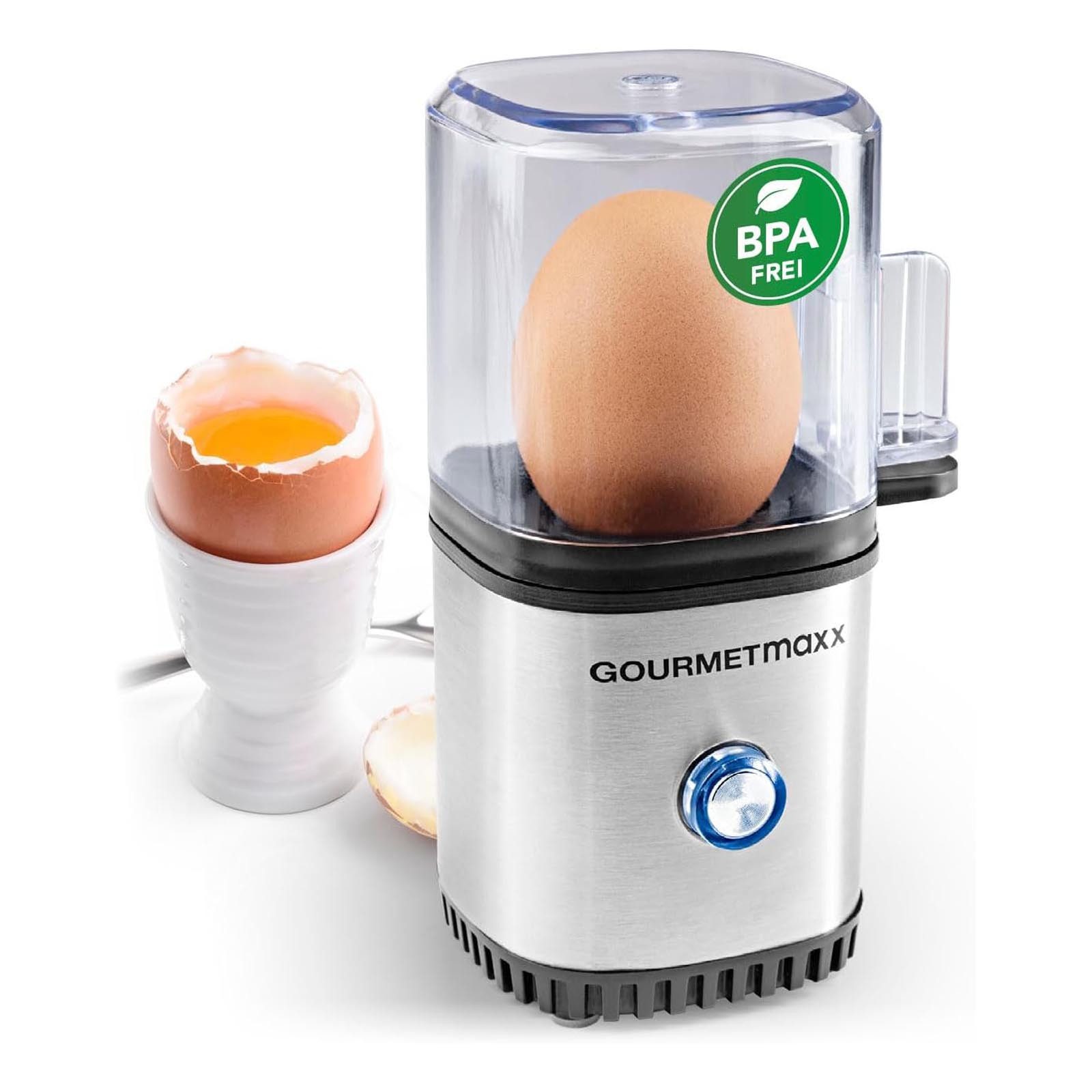 GOURMETmaxx Eierkocher Elektrischer Design Eier Kocher, Anzahl Eier: 1 St., 3 Härtegrade inkl. Messbecher und Eipicker