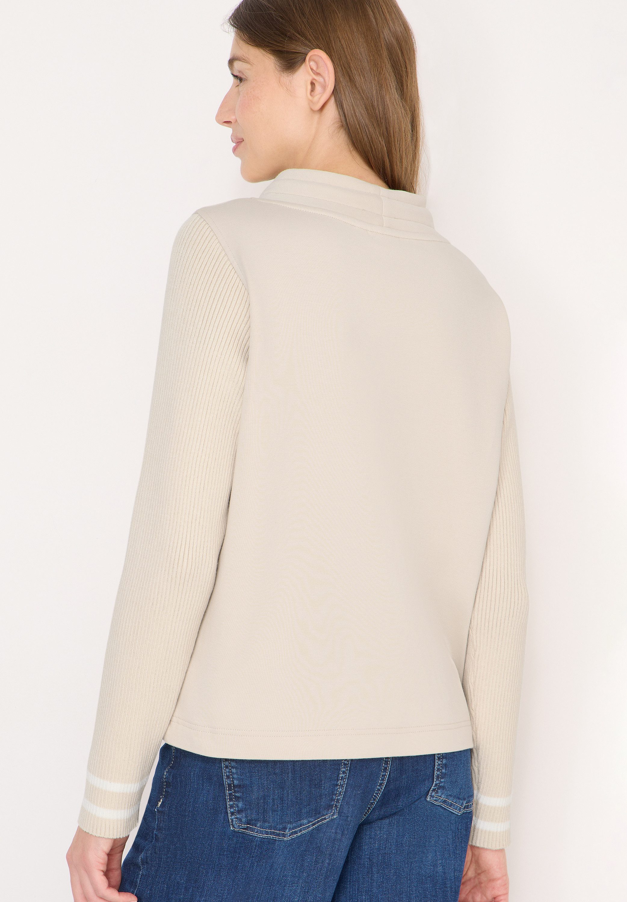 CECIL Sweatshirt mit Strickärmeln und College Details günstig online kaufen