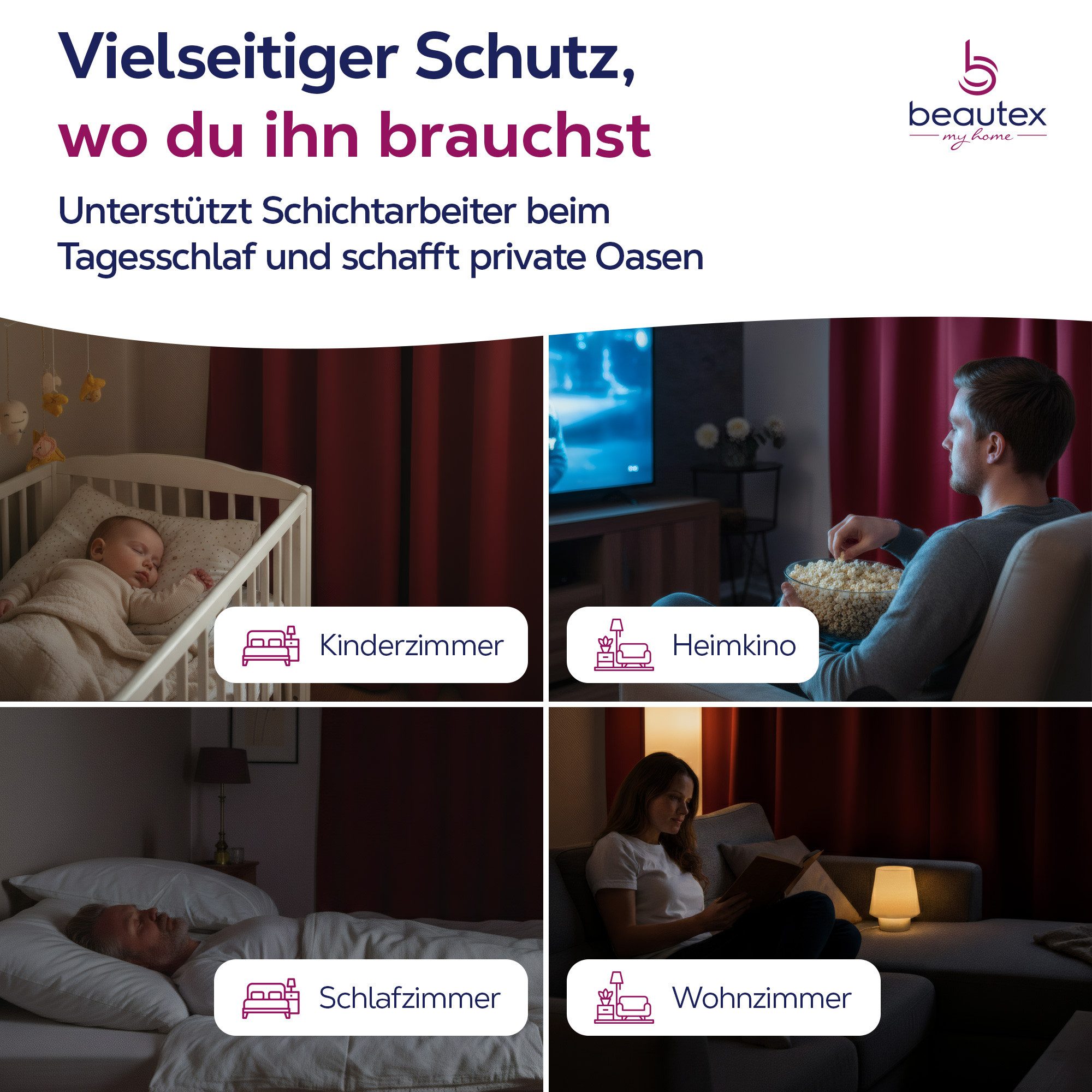 Beautex Verdunkelungsvorhang mit Ösen Vorhang, Gardine blickdicht abdunkelnd (1 St), Ösen, verdunkelnd, Blackout, blickdicht, waschbar, Ösenaufhängung, Farbwahl – Bild 4 von 5