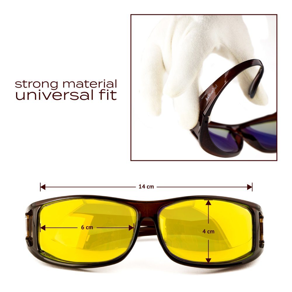 ActiveSol polarisierte, UV Sonnenbrille Classic Herren Braun Überziehsonnenbrille SUNGLASSES Glänzend 400 für
