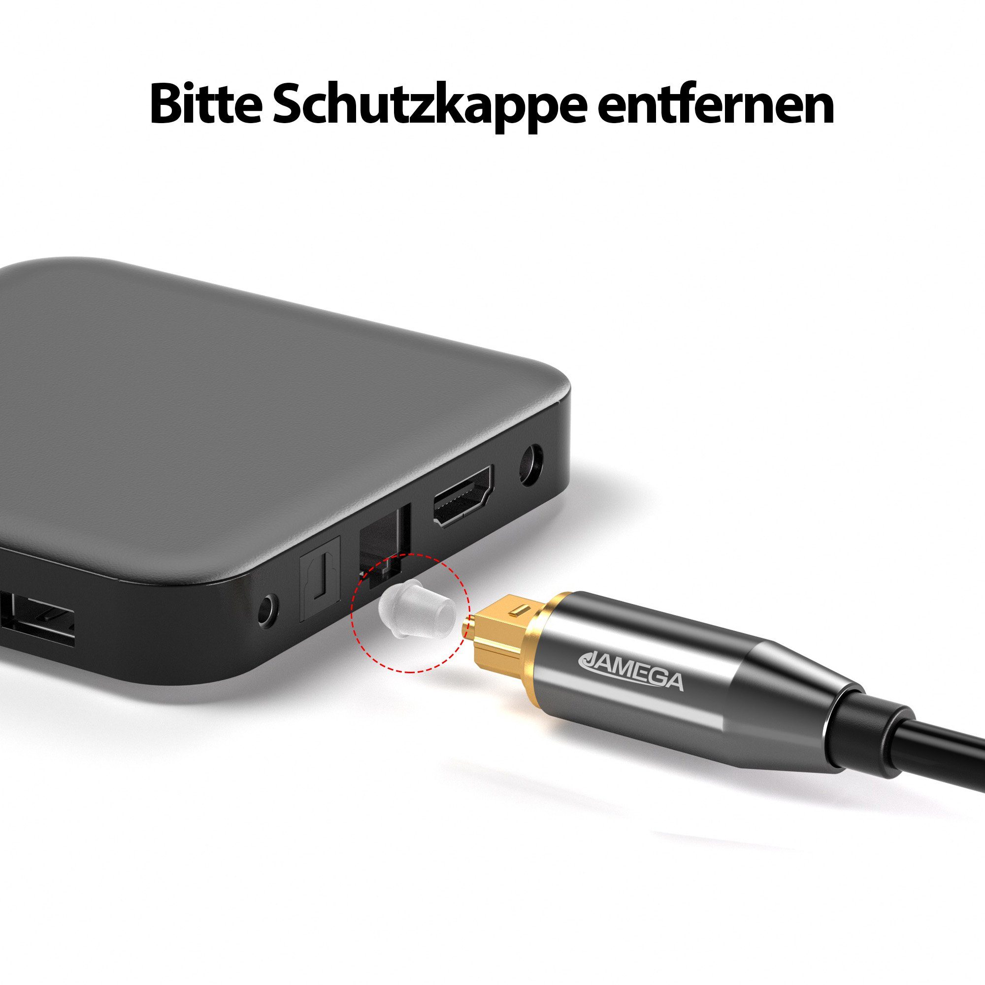 JAMEGA Toslink Kabel Optisches Audio Digitalkabel LWL SPDIF Audio-Kabel, S/PDIF, Toslink (150 cm) – Bild 5 von 5