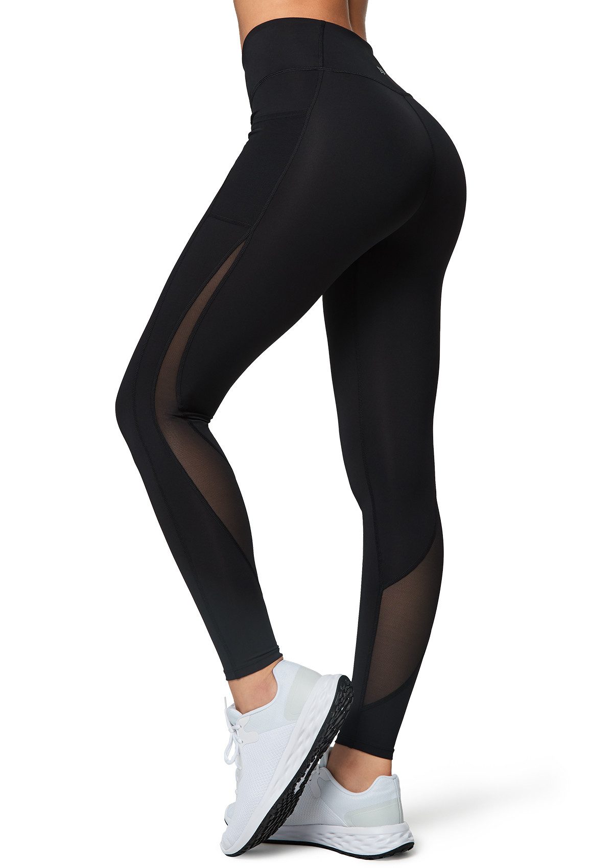 Yvette Leggings Damen Sport mit Tasche Mesh Blickdicht Sporthose E110361A19