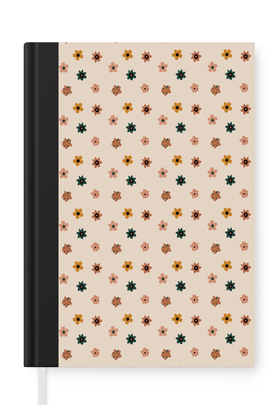 MuchoWow Notizbuch Blumen - Muster - Polka dots, Journal, Merkzettel, Tagebuch, Notizheft, A5, 98 Seiten, Haushaltsbuch | Notizbücher