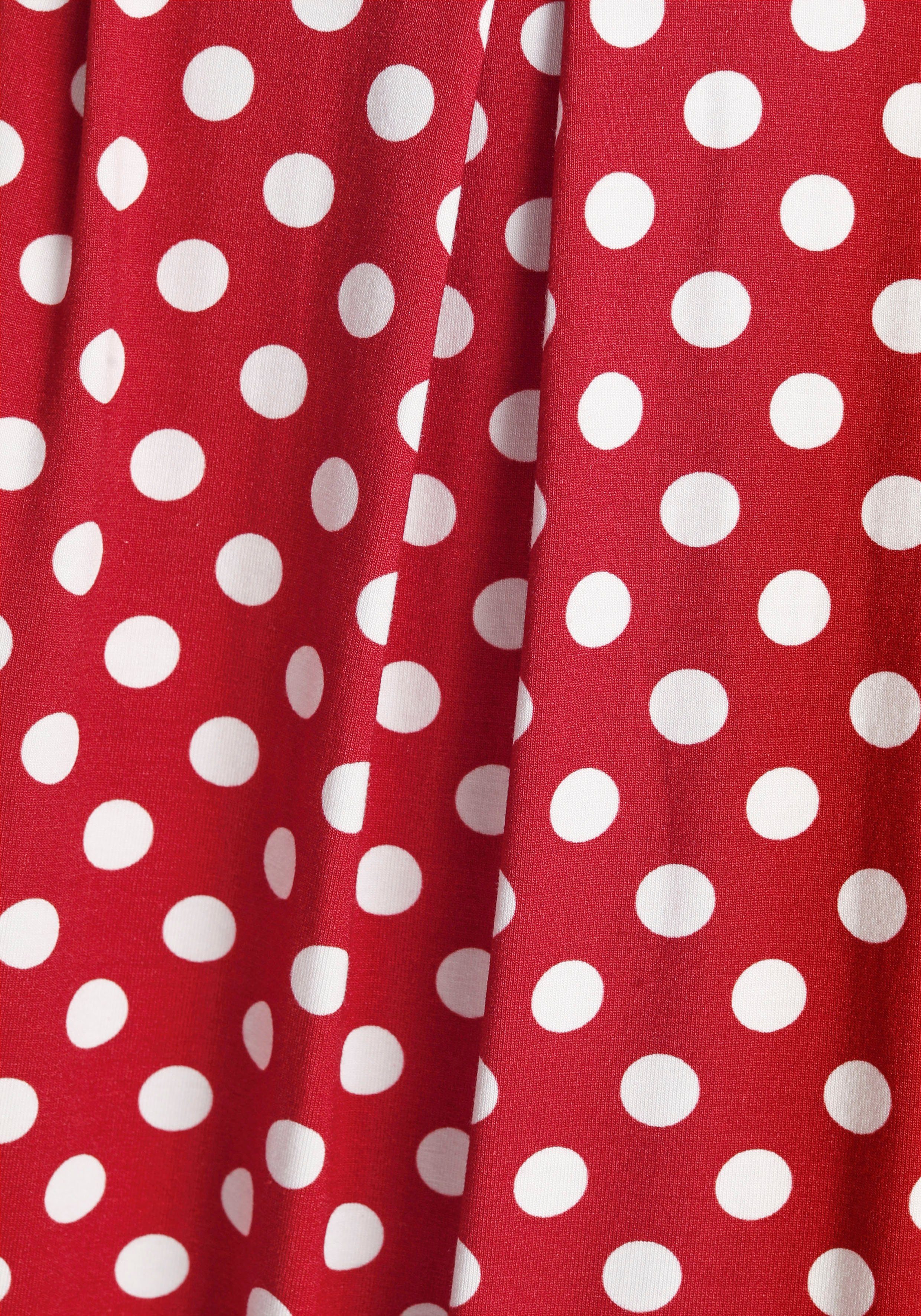 Boysen's Jerseykleid süßem rot, mit weiß Tupfen-Print