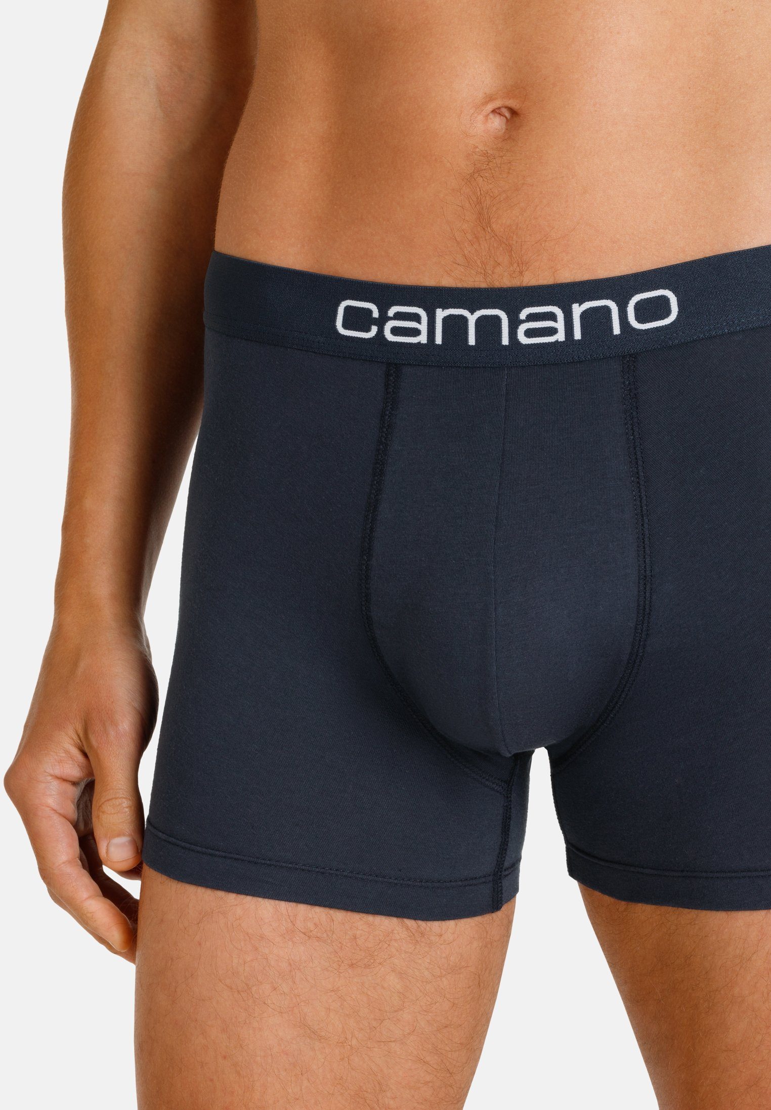 Camano Boxershorts Comfort mit nachhaltigerer Pack (BCI) (2-St) Baumwolle 2er dunkelblau