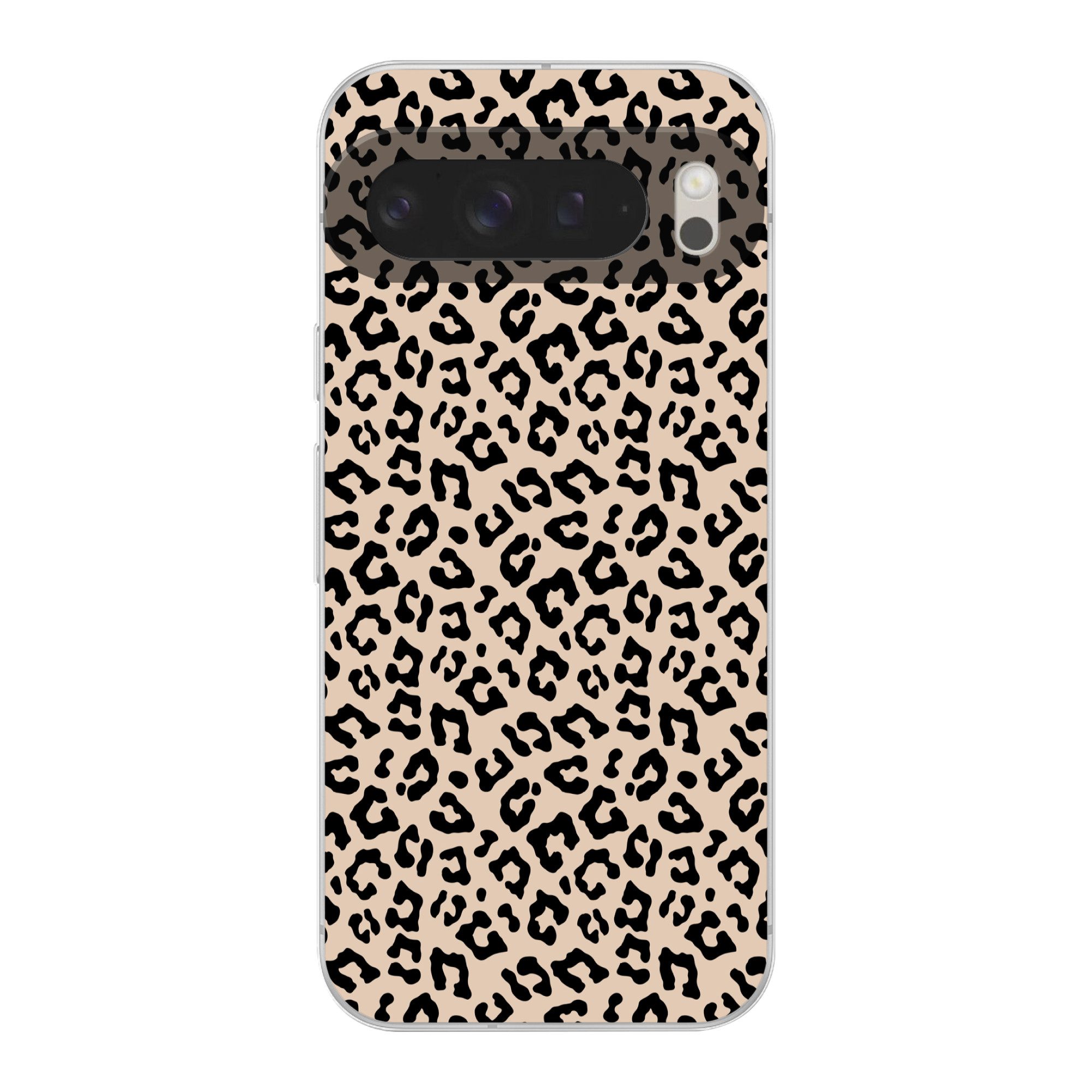MuchoWow Handyhülle für Google Pixel 9 Pro XL Pantherdruck - Schwarz - Braun - Tierdruck, Handy Case, Silikon, Bumper Case Dünn