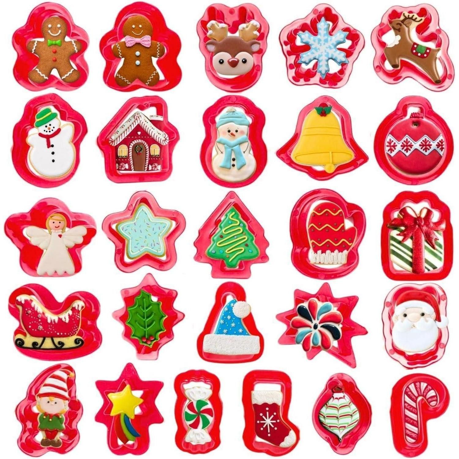LuxusKollektion Ausstechform Mini Weihnachten Ausstechformen Set 26 Stück Kunststoff Lebkuchenmann