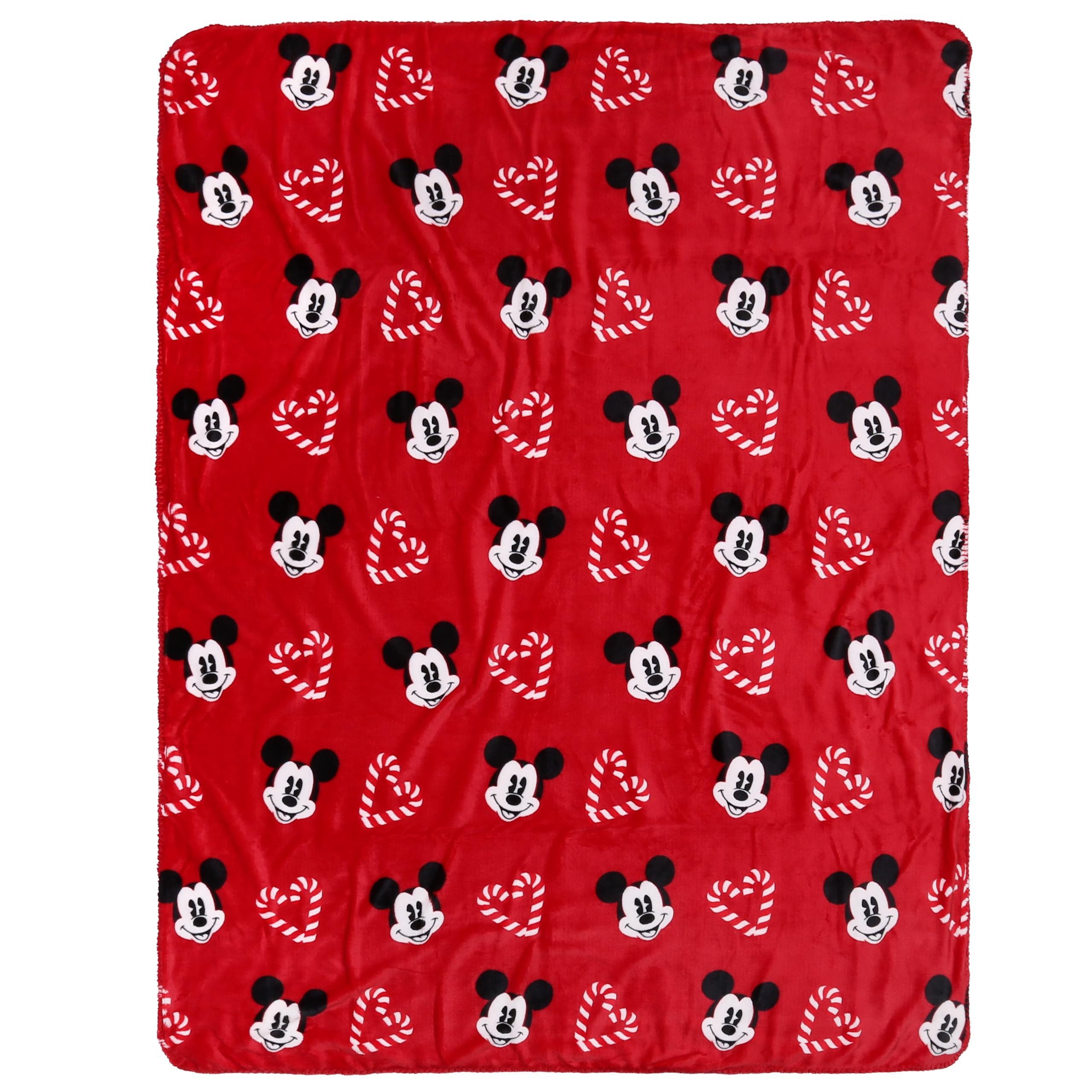 Wolldecke Mickey Maus Disney Weihnachtsdecke/Bettdecke rot 120x150cm, Sarcia.eu