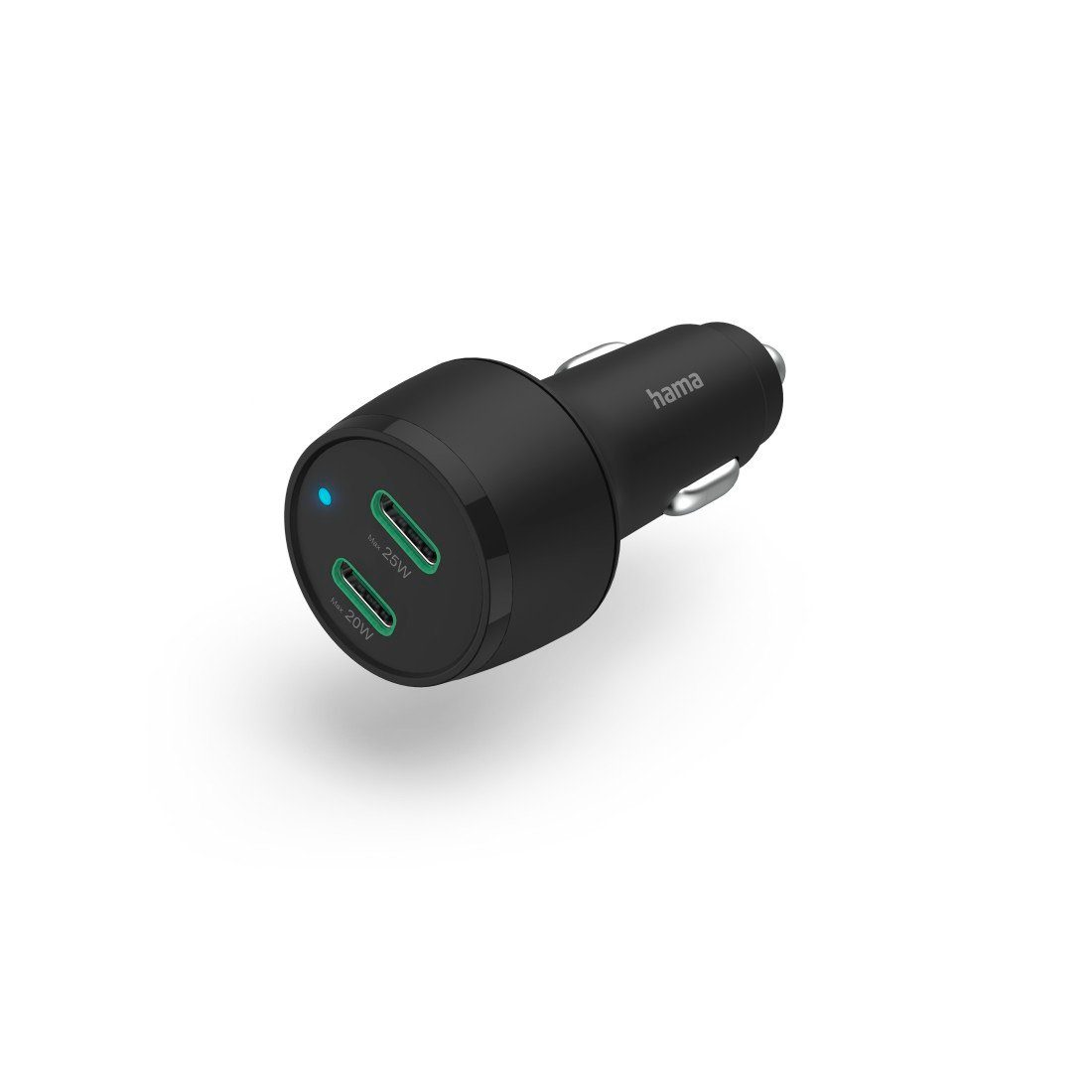 Auto Schnellladegerät 2x USB-C Power Delivery, Qualcomm ® 45 W Schwarz Schnelllade-Gerät