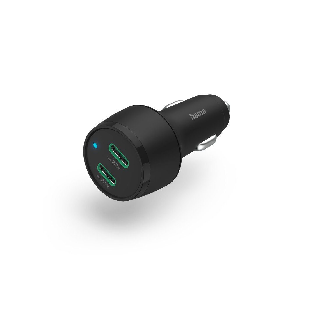 Hama Auto Schnellladegerät 2x USB-C Power Delivery, Qualcomm ® 45 W Schwarz  Schnelllade-Gerät, Optimierter Ladevorgang schont den Akku und verlängert  damit die Lebensdauer