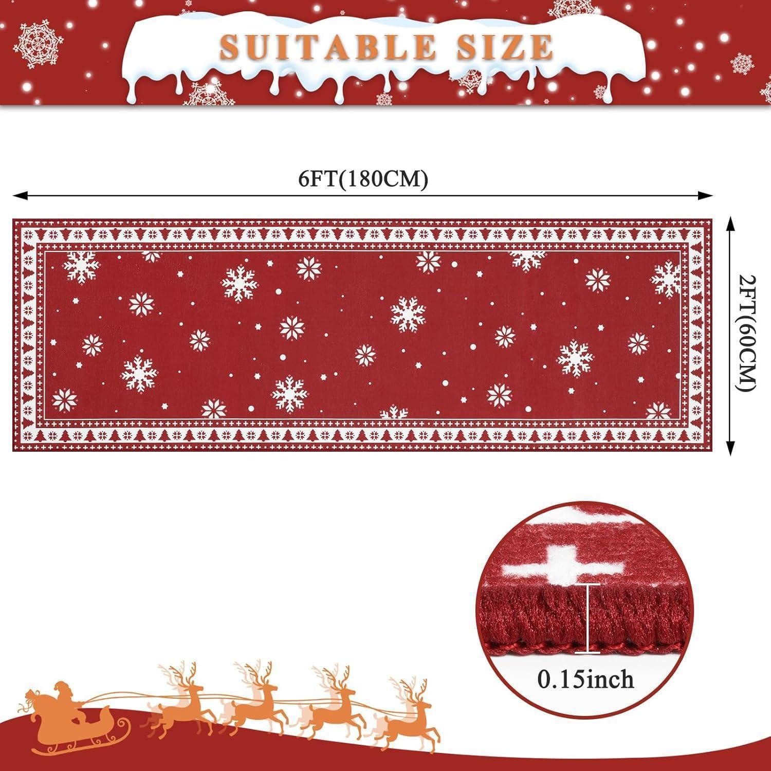 Enyhom Küchenläufer Weihnachtsteppich Läufer 60x180cm rutschfest Hochwertig günstig online kaufen