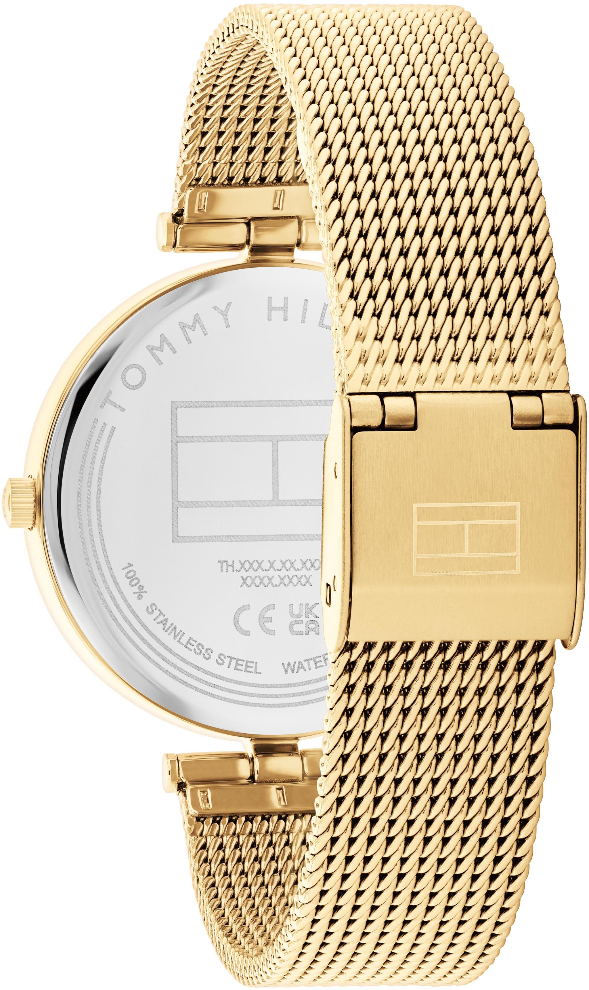 Tommy Hilfiger Quarzuhr ELLA 1782711, Armbanduhr, Damenuhr, Glaskristalle, analog, Edelstahlarmband