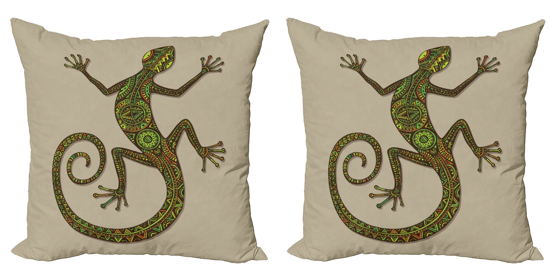 Modern Kissenbezüge Lizard (2 Bunt Abakuhaus Accent Stück), Pattern Doppelseitiger Digitaldruck,