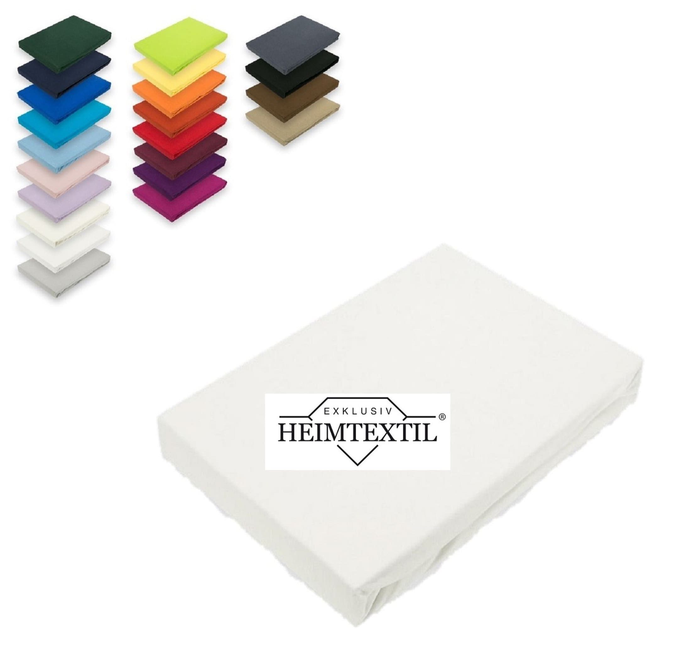 EXKLUSIV HEIMTEXTIL Spannbettlaken Marke Jersey Spannbettlaken Spannbetttuch Bettlaken Rundumgummizug, Jersey, Gummizug: rundum, (1 Stück), mit Rundumgummizug