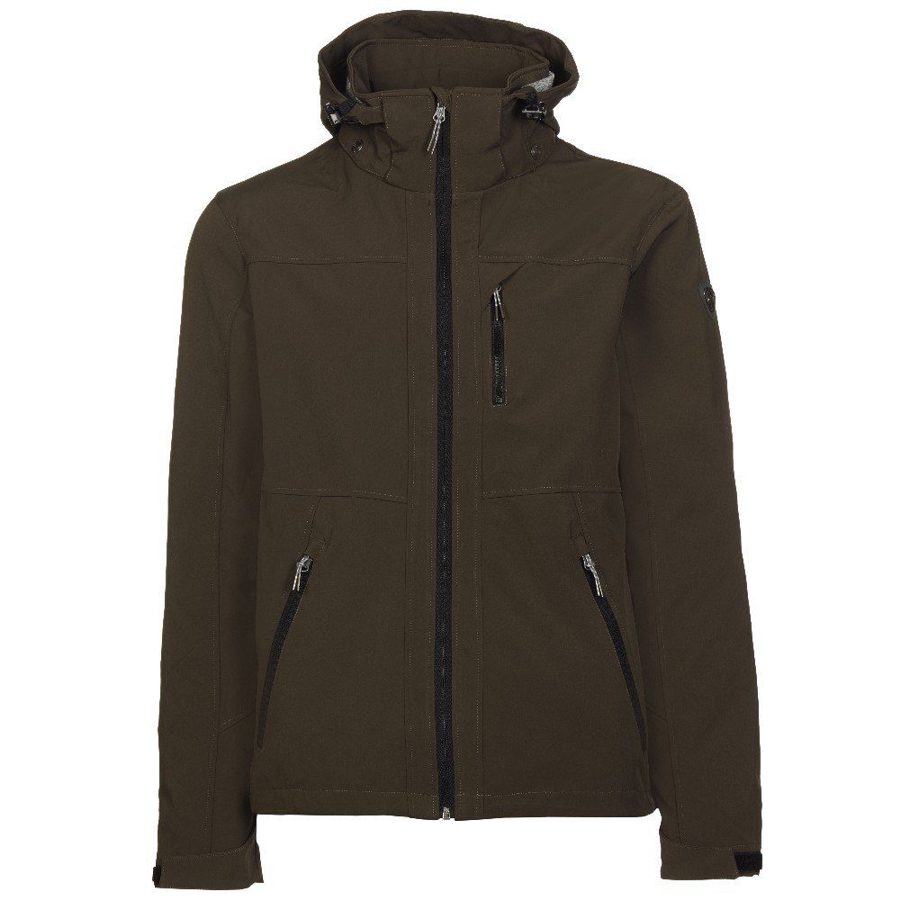 Killtec Funktionsjacke Killtec Softshelljacke Herren mit 8.000mm Wassersäule und Kapuze Braun