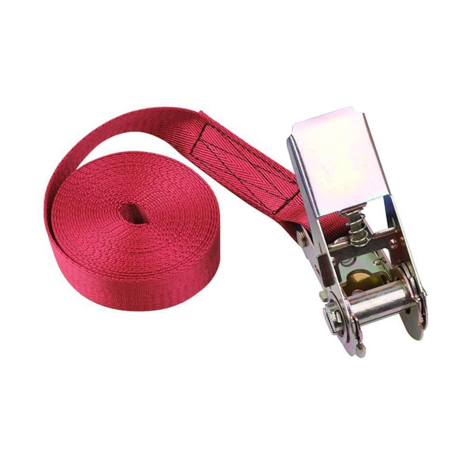 LuxusKollektion Spanngurt Spanngurt mit Ratsche 25mm 800kg Rot (1-St)