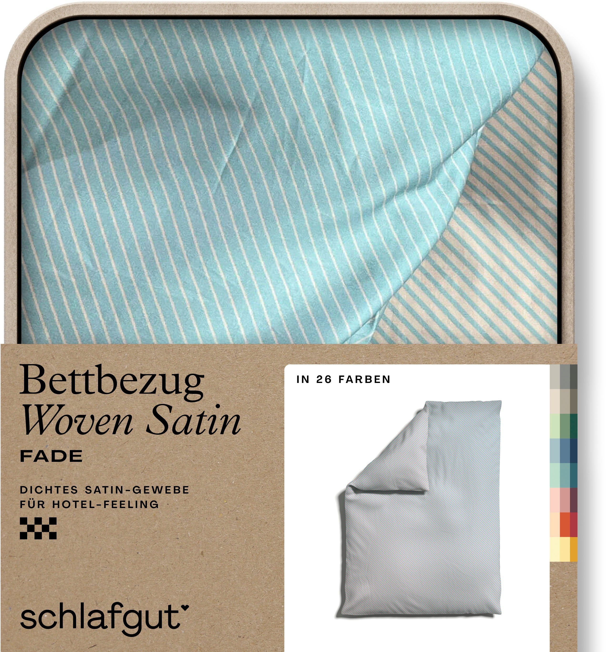 Bettbezug Woven Satin Fade mit feinen Streifen, Schlafgut (1 St), mit Farbverlauf, Mix & Match: passender Kissenbezug erhältlich