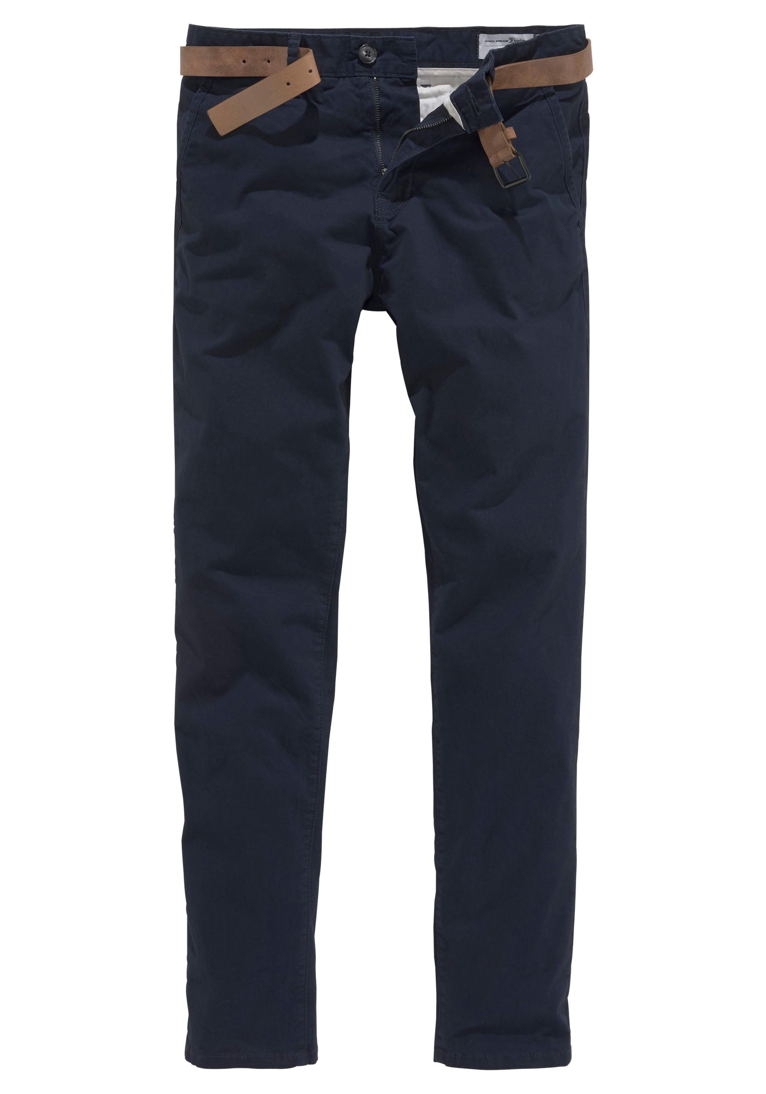 TOM TAILOR Denim Chinohose (mit Gürtel) leicht vorgewaschen – Bild 5 von 5