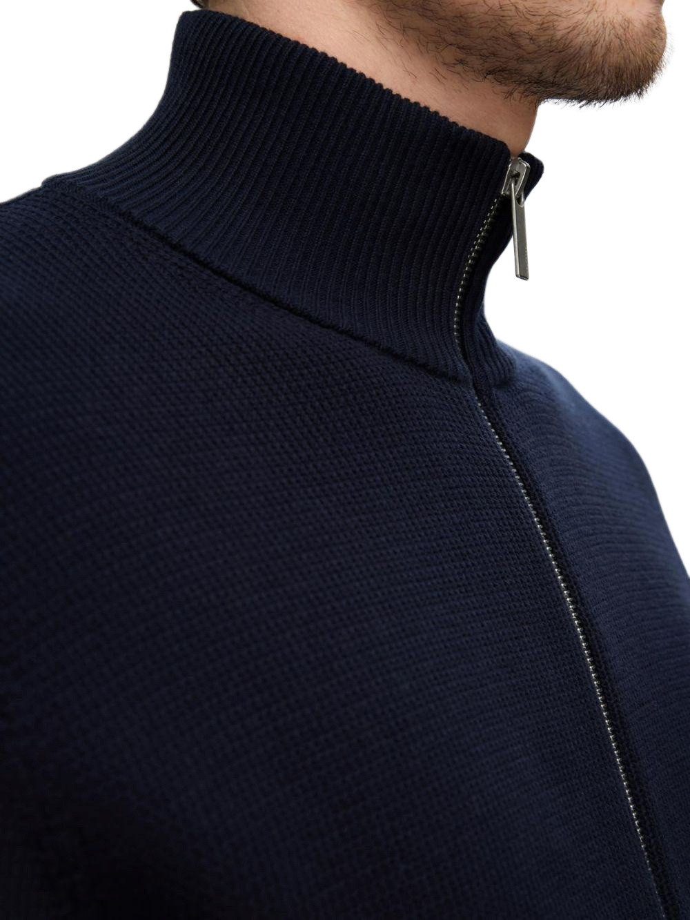 SELECTED HOMME Strickjacke SLHDANE LS KNIT STRUCTURE FULL ZIP aus Baumwolle
