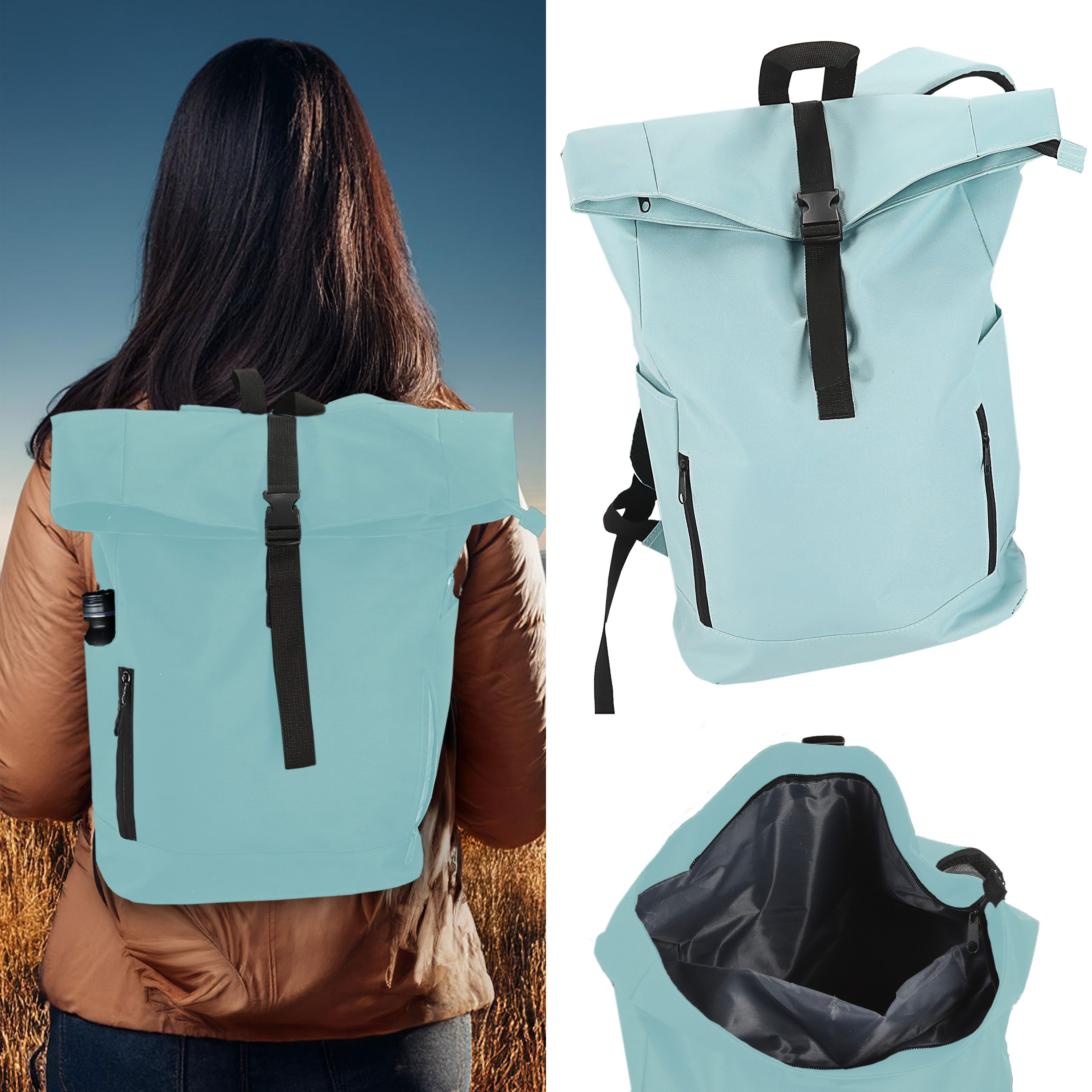 CEPEWA Rucksack Falt Rucksack Urban 30l hellblau 40x57x15cm 600D Polyester günstig online kaufen
