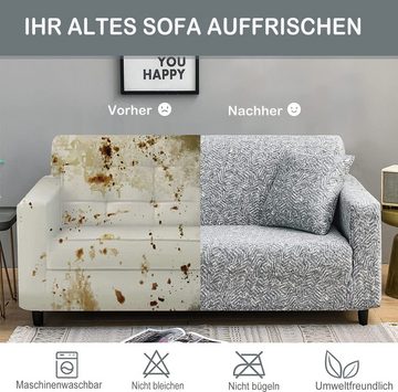 Sofahusse Sofabezug,Sofahusse 1/2/3/4 Sitzer Elastisch Couch Überzug, Mutoy, Sofa Überwürfe Sofahusse Sofabezüge Sofa Abdeckung mit 1 Kissenbezug