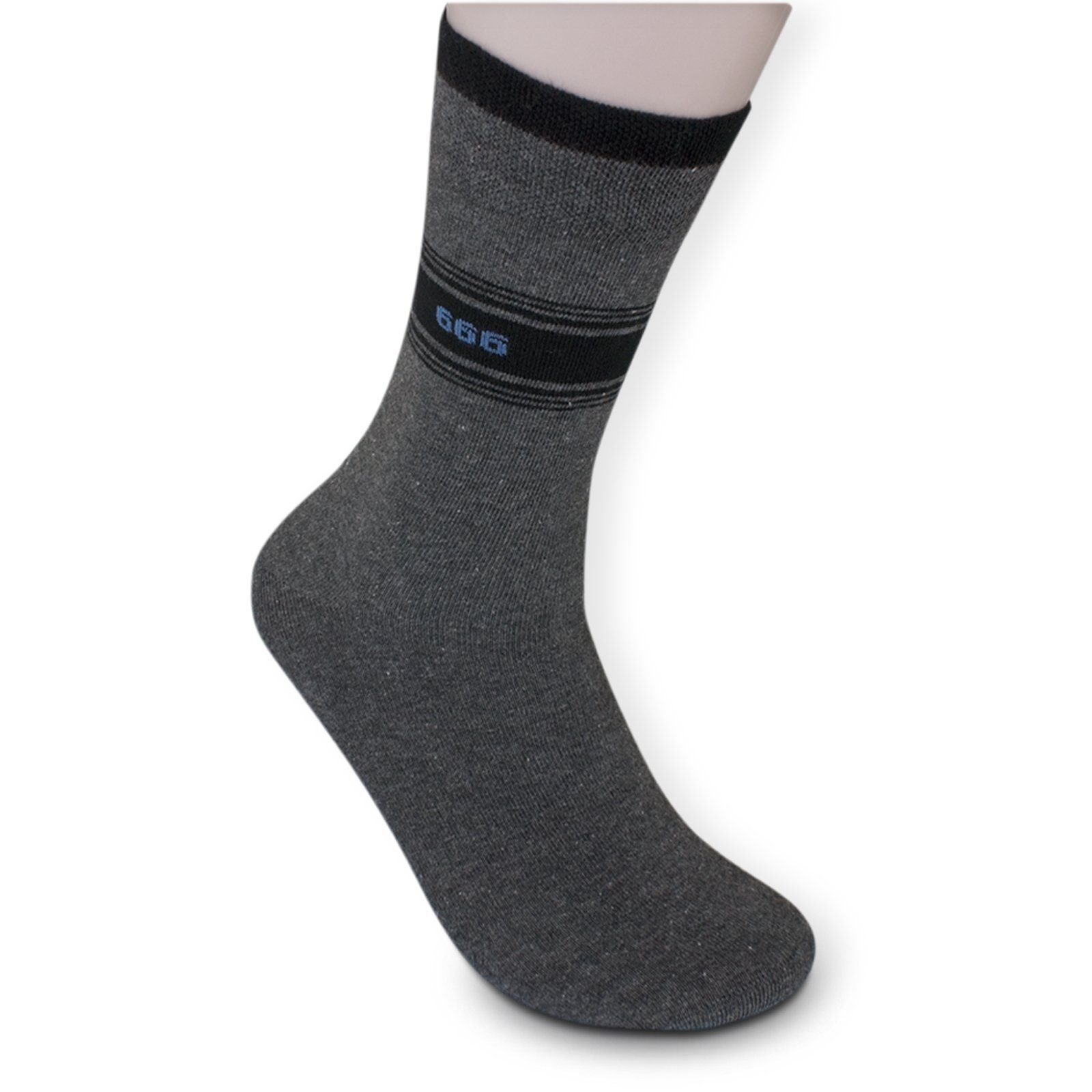 5-Paar, Sockenbude Die ohne Basicsocken grau (Bund, Komfortbund schwarz) JEANS mit blau Gummi