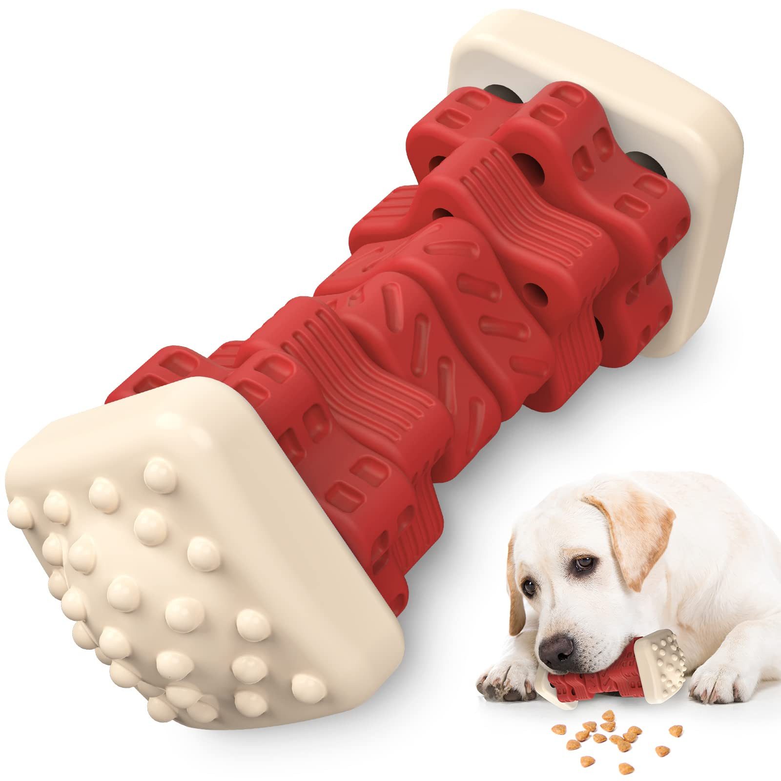 YI Spielknochen Hundespielzeug für aggressive Kauer, Hunde-Puzzle-Spielzeug
