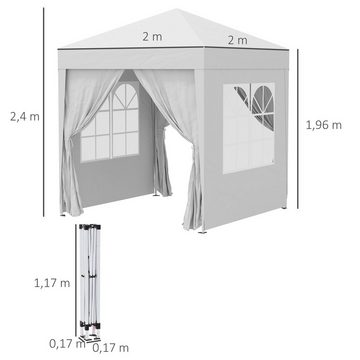 Outsunny Faltpavillon Pavillon, mit 4 Seitenteilen, (Set, Festzelt), BxT: 200x200 cm, Gartenzelt mit UV-Schutz