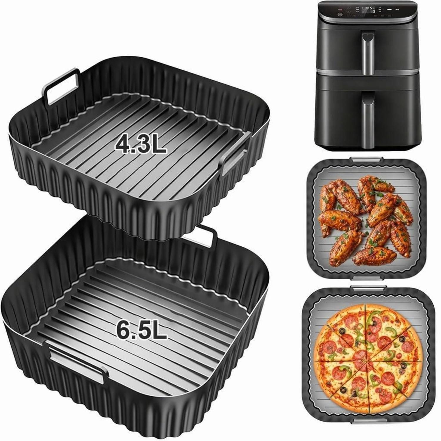 LuxusKollektion Kochbesteck-Set Heißluftfritteuse Silikonform Set 2-tlg.