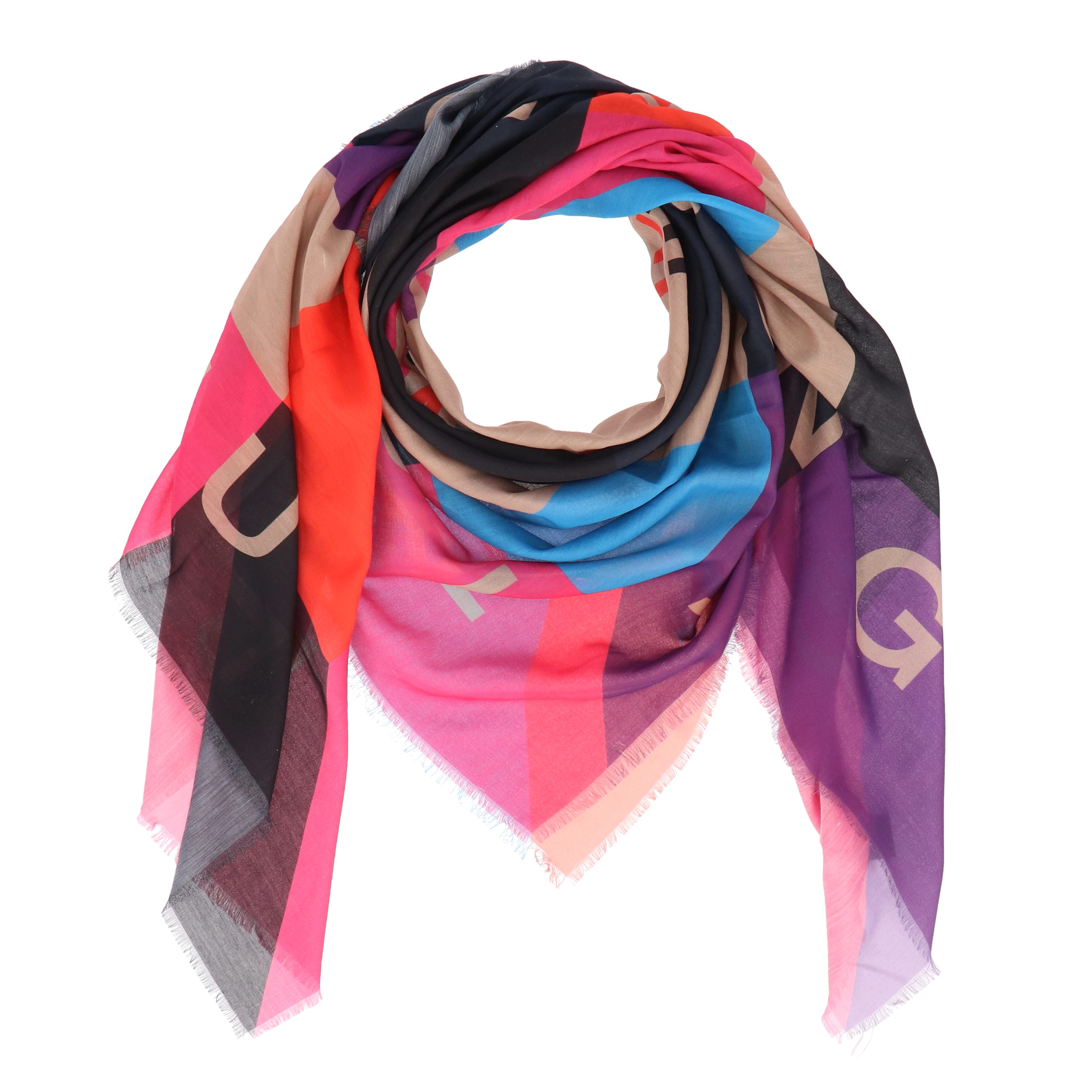 halsüberkopf Accessoires Modetuch Viereck Colour Blocking, mit angesagtem Wording