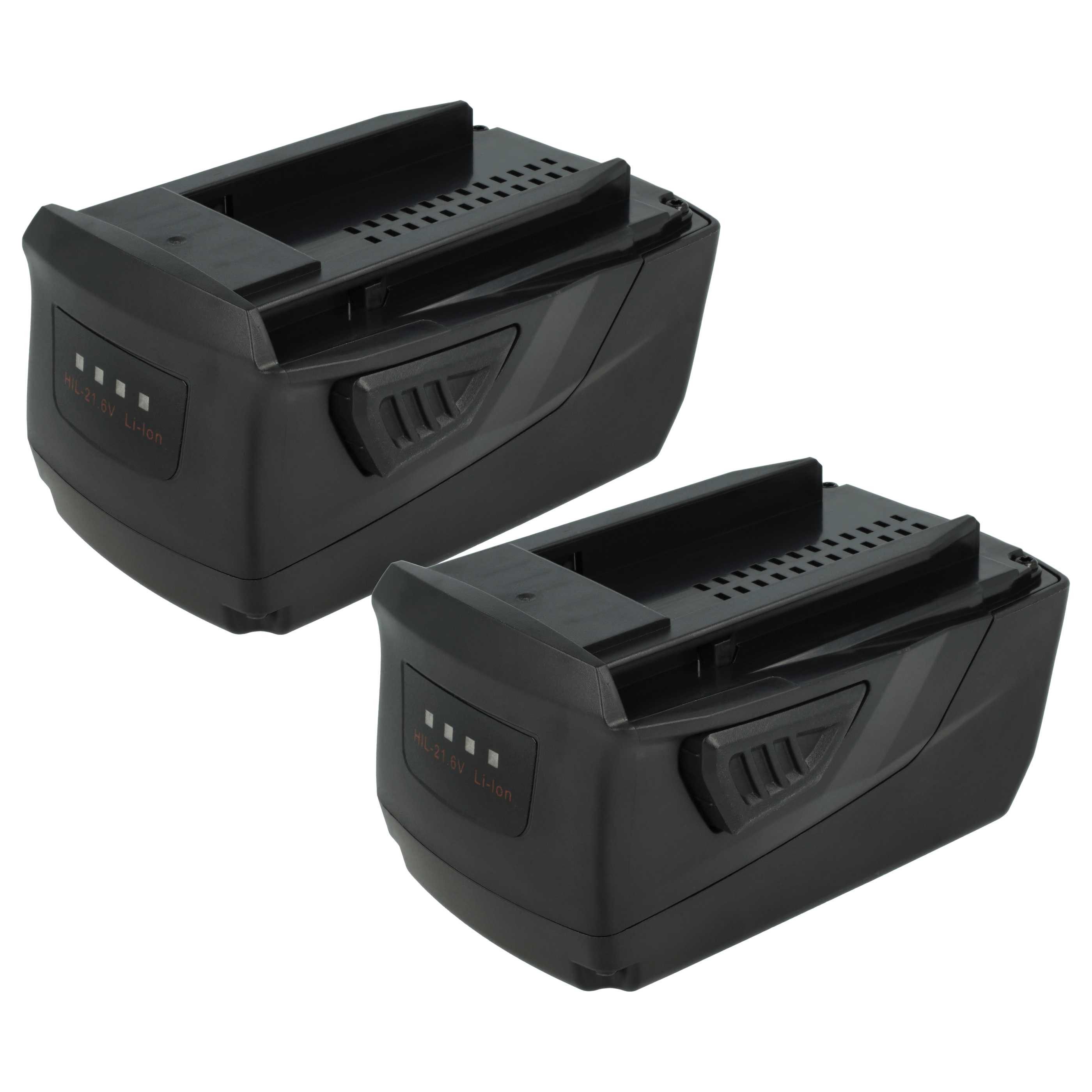 vhbw Ersatz für B22/8.0 für Elektrowerkzeug Akku Akku Li-Ion 5000 mAh (21,6 V, 2 St), Leistungsfähige Austausch-Akkus für Werkzeug Powertools wie
