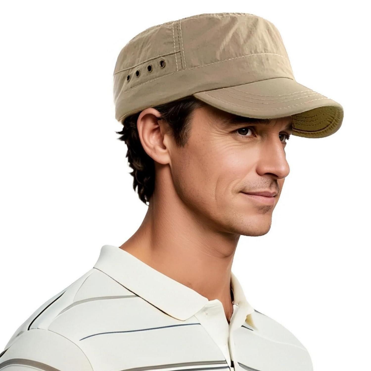 LuxusKollektion Army Cap Baseballkappe Herren Damen Militär Cadet Einheitsgröße A2# Beige