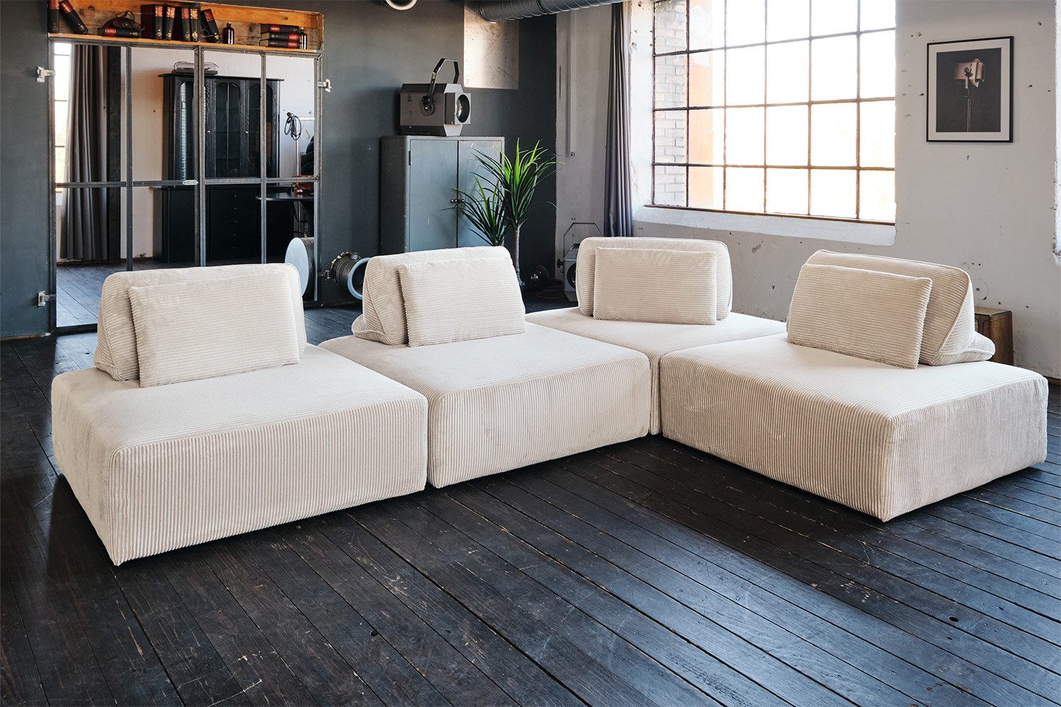 KAWOLA Sofa WIOLO SOFT Cord Sofa - Modular - Komfortabel & Flexibel - Wohnzimmer, Modulsofa mit Cordbezug. Abziehbar & vielseitig. 4 Module.