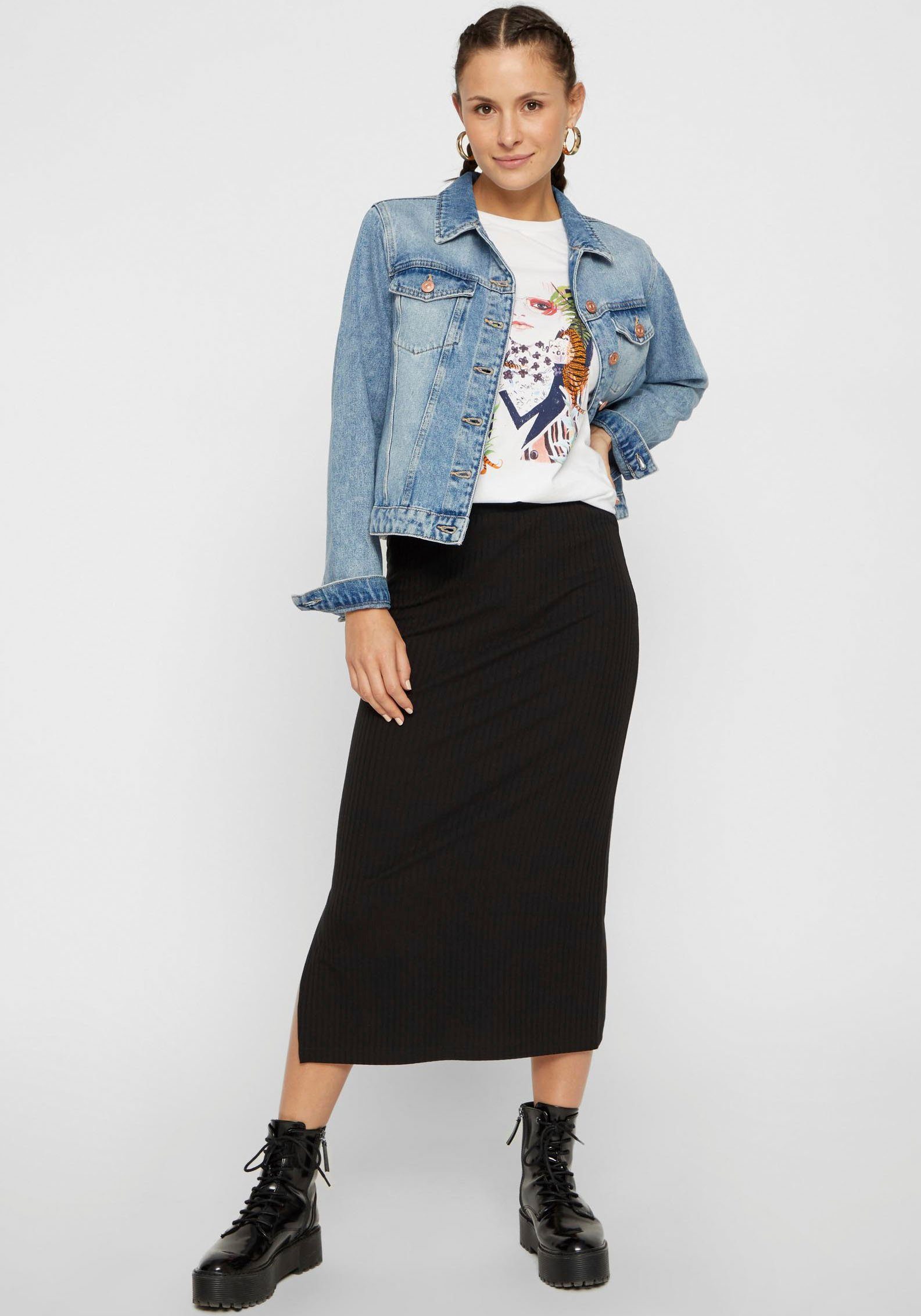 MIDI Midirock NOOS MW pieces PCKYLIE Black SKIRT