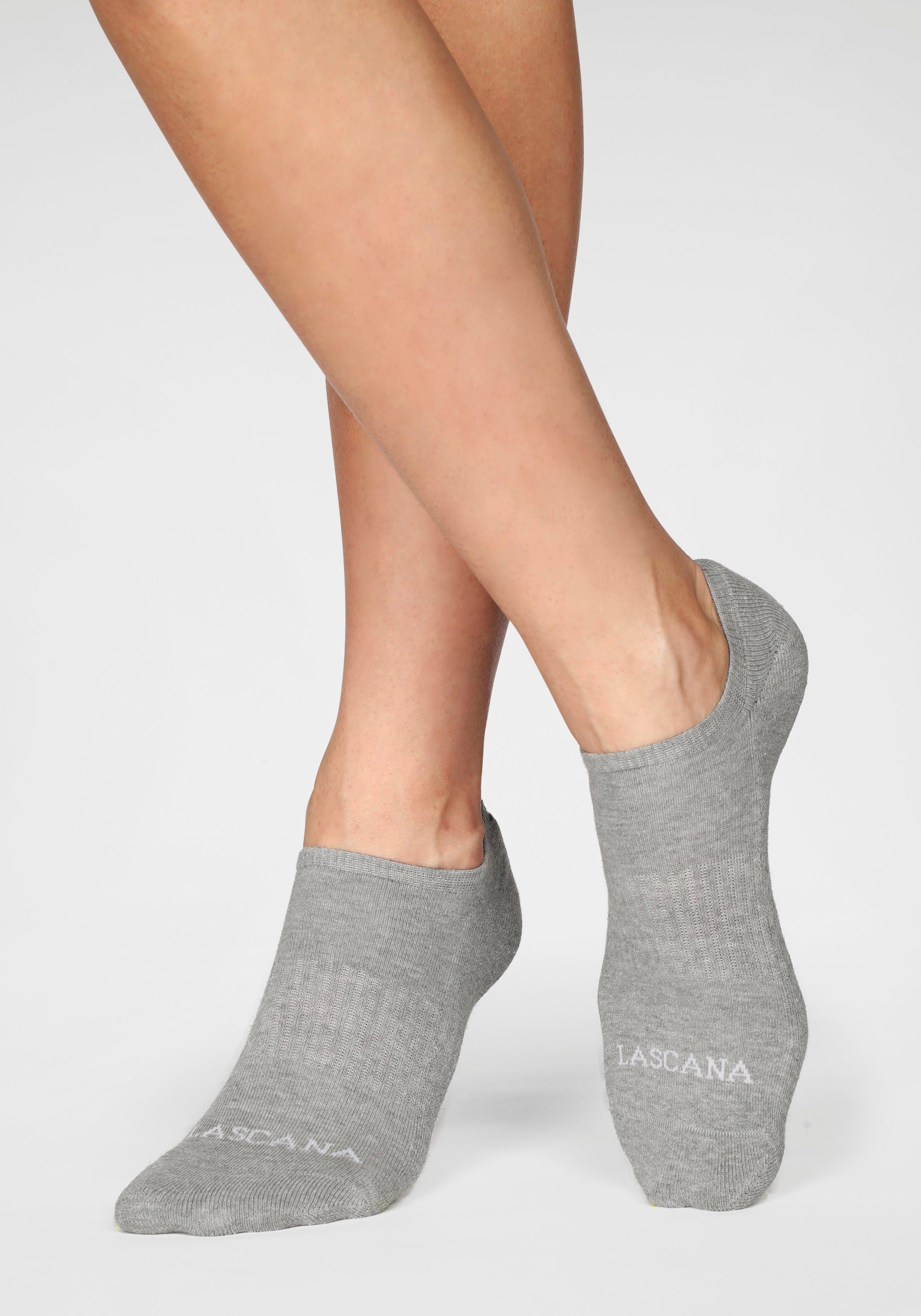 LASCANA ACTIVE Sneakersocken Kurze Sportsocken, Atmungsaktive Laufsocken Damen (Packung, 7-Paar, Großpackung) Füßlinge mit Fußfrottee