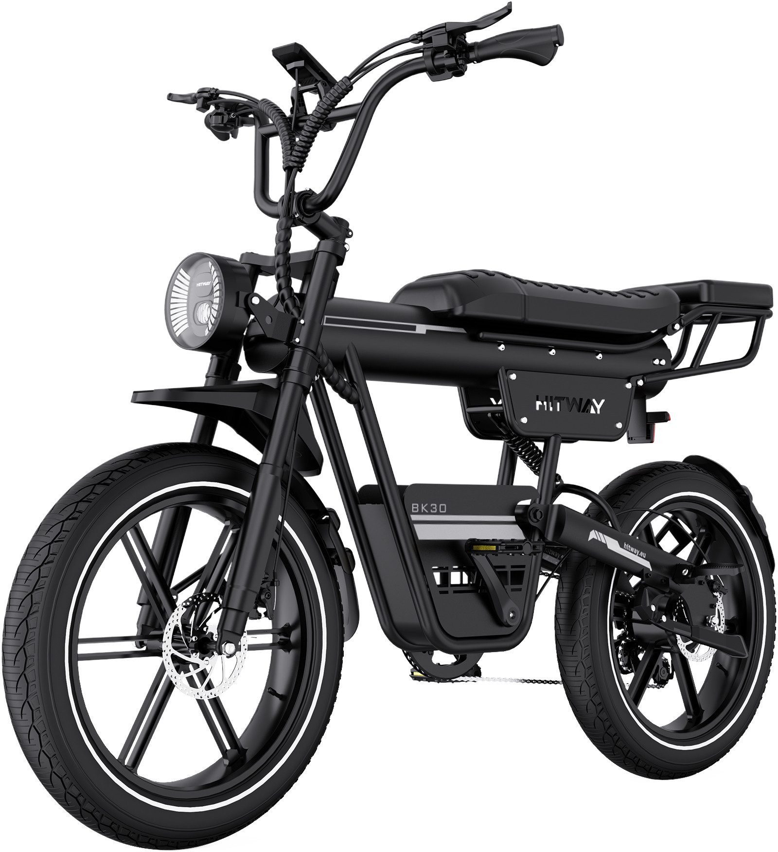 HITWAY E-Bike Mountainbike 20*4,0 Zoll Elektrofahrrad EMTB Pedelec mit 48V 23,4Ah Akku bis 180km, 7 Gang shimano, Kettenschaltung, Heckmotor, 1123,2 Wh, E-MTB Pedelec mit APP NFC