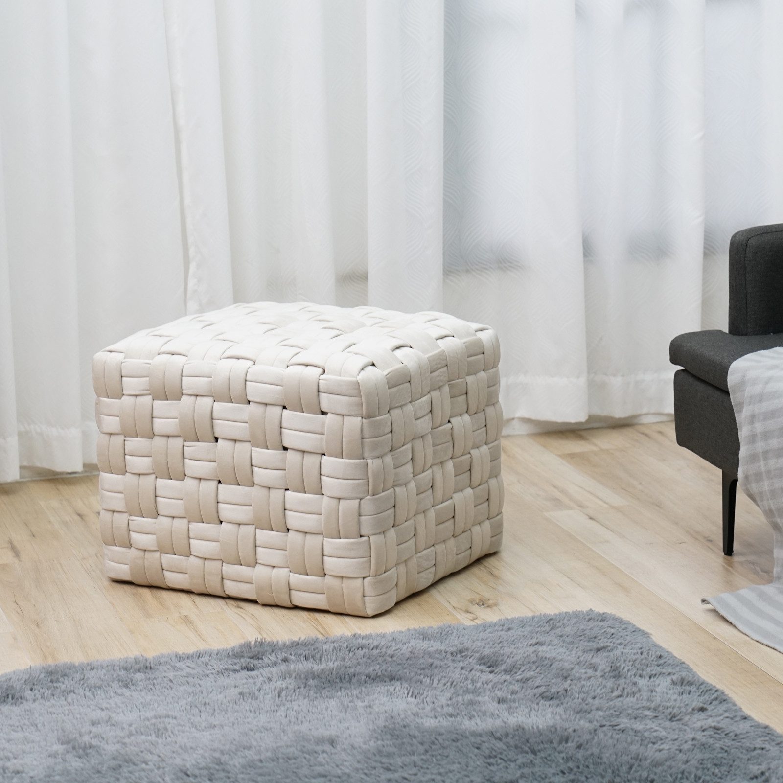 SVITA Hocker POPPY, mit geflochtenem Muster, günstig online kaufen