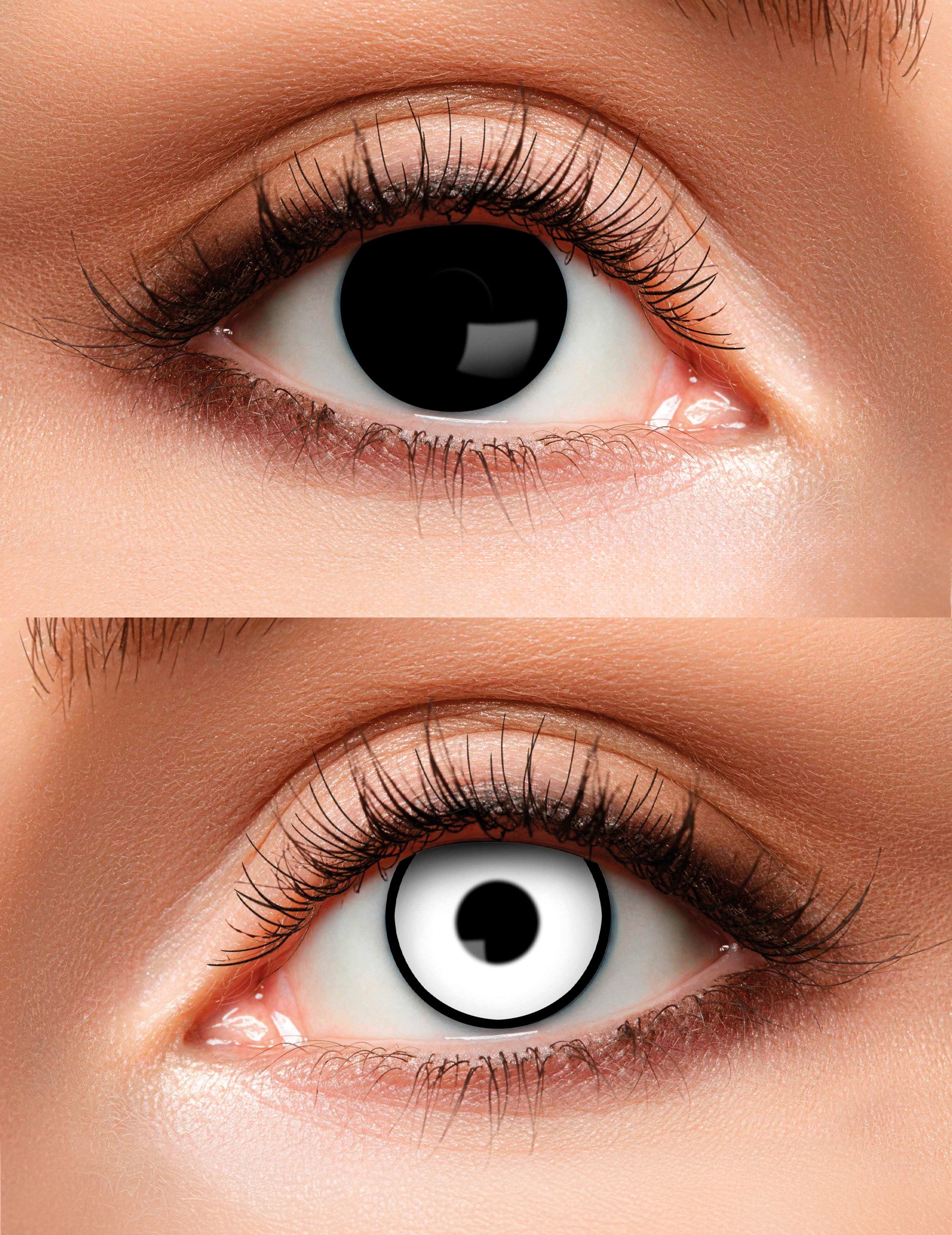 Boland Kostüm Duo Kontaktlinsen schwarz und weiß