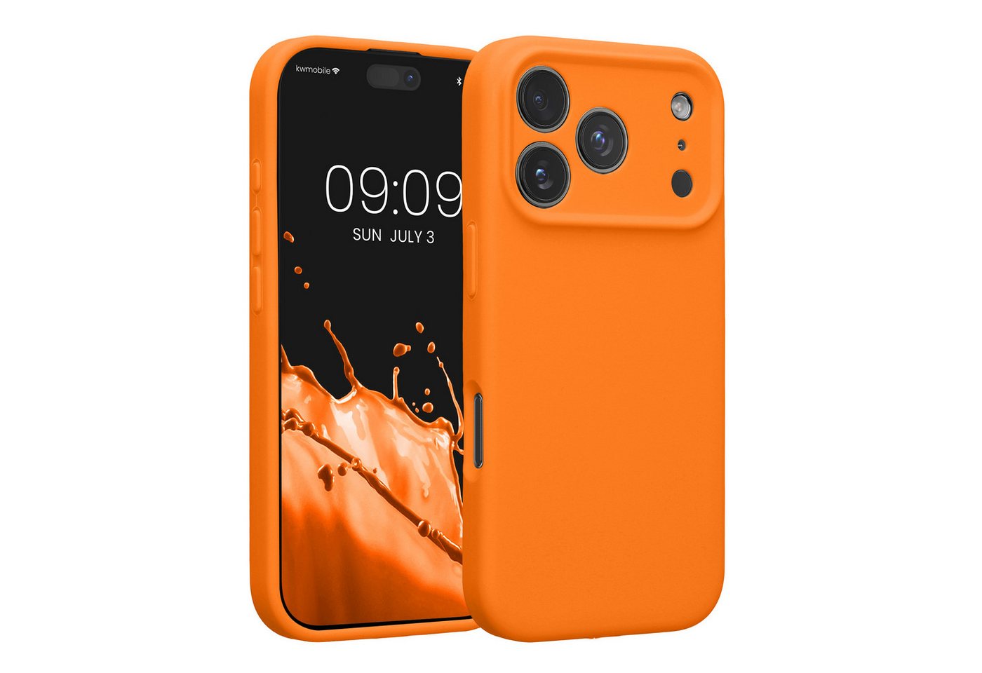 kwmobile Smartphone-Hülle Handyhülle für Apple iPhone 18 Pro / iPhone 17 Pro Hülle, Hülle Silikon gummiert - Handyhülle - Handy Case in Fruity Orange