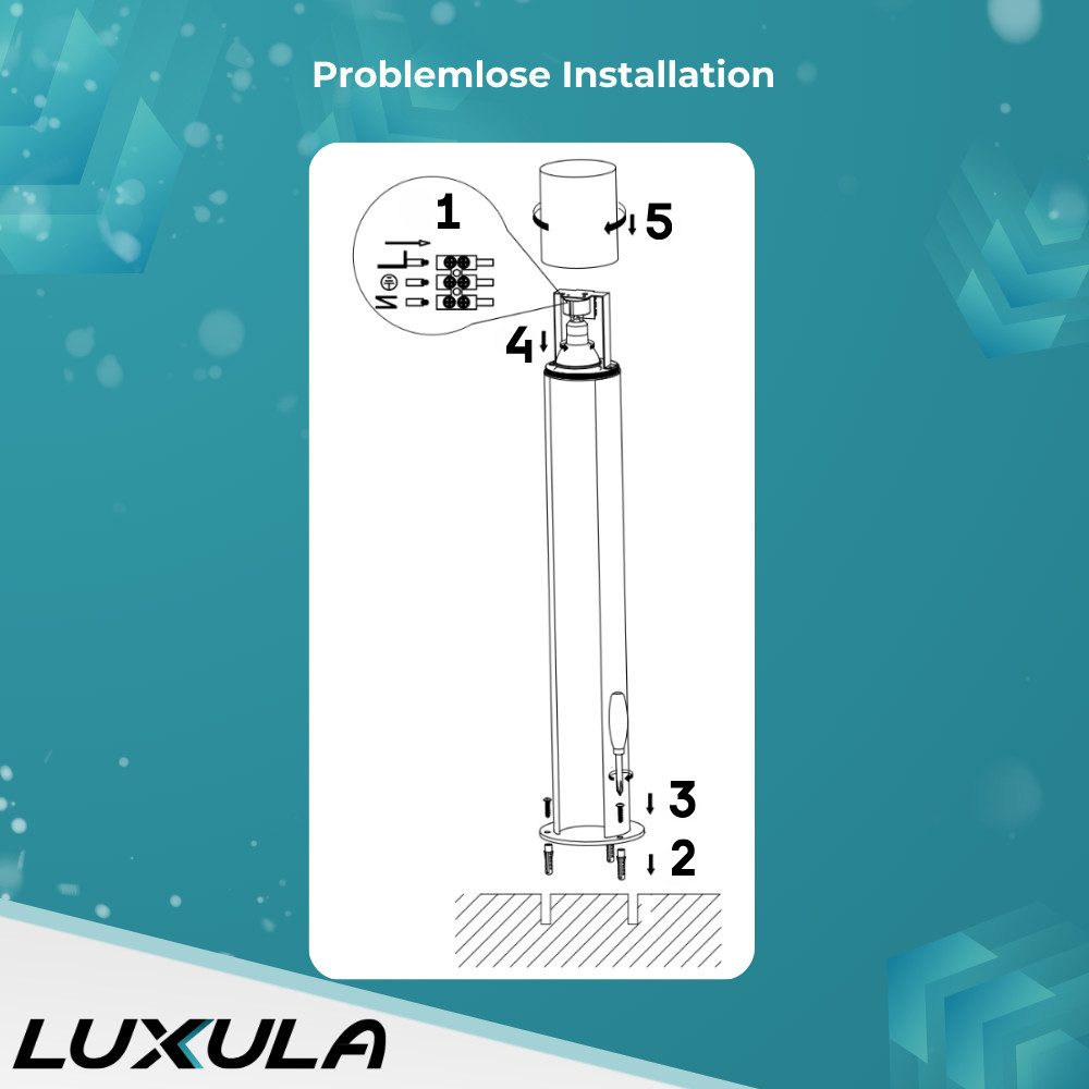 LUXULA LED Pollerleuchte LUXULA LED Wegeleuchte 35 W schwarz