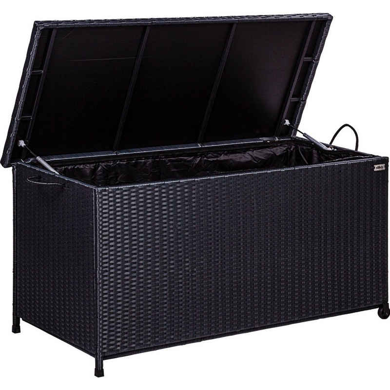 STILISTA Gartenbox »STILISTA® Polyrattan Auflagenbox 122 x 62 x 56 cm«, Gartentruhe Box Truhe Aufbewahrungsbox mit Deckel