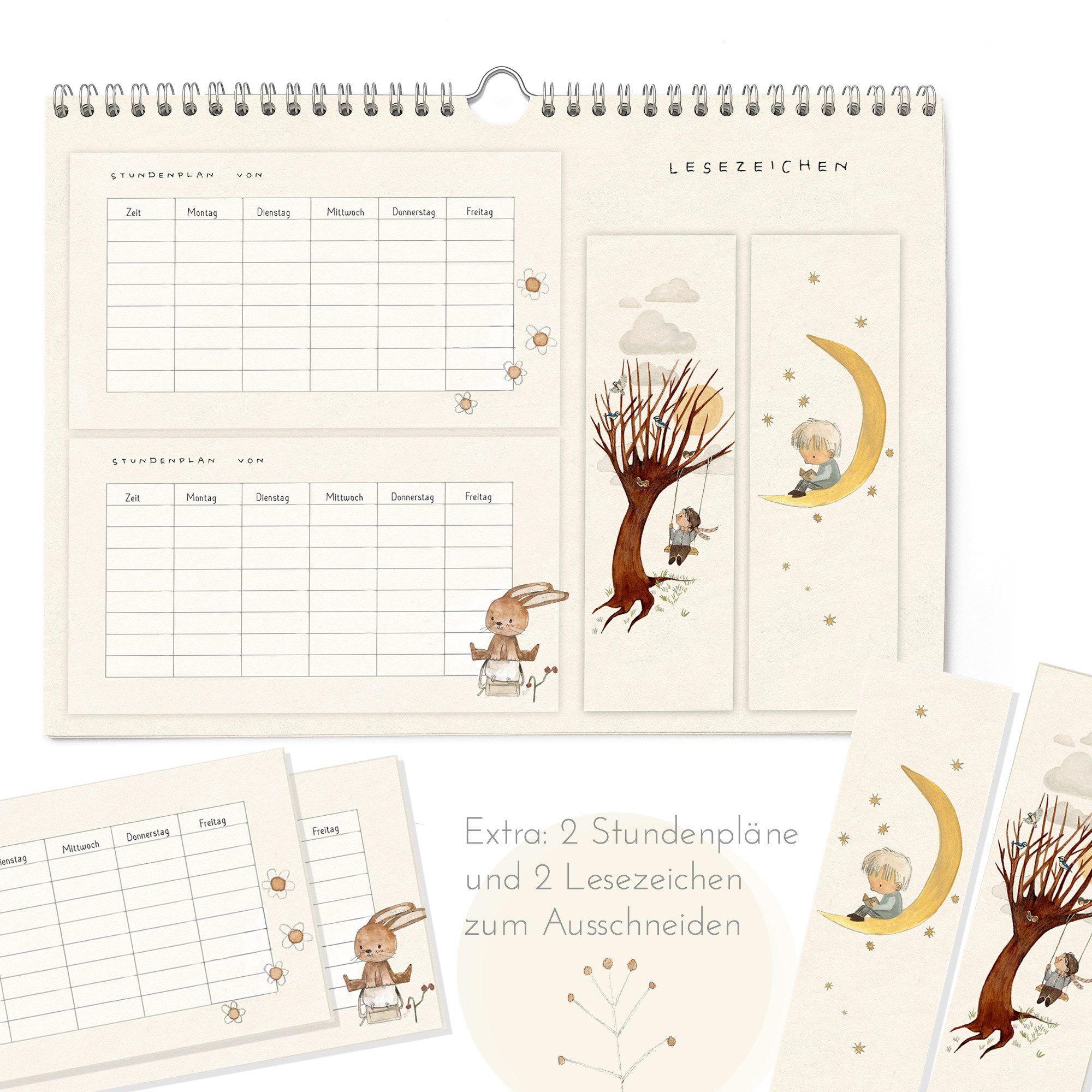 Pipapier Wandkalender Kalender 2026 Eichhörnchen, DIN A4 Wandkalender, Monatskalender, Pipapier, mit niedlichen Illustrationen