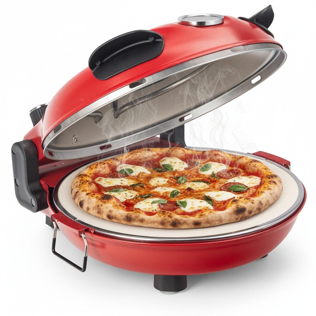 COIL Pizzaofen Pizzamaschine, Pizzaausrüstung, Küchensteinofen, Heimpizzaofen, Steindurchmesser: 31cm, max. Temp.420 °C, Leistung: 1200W, 230 V/60 Hz