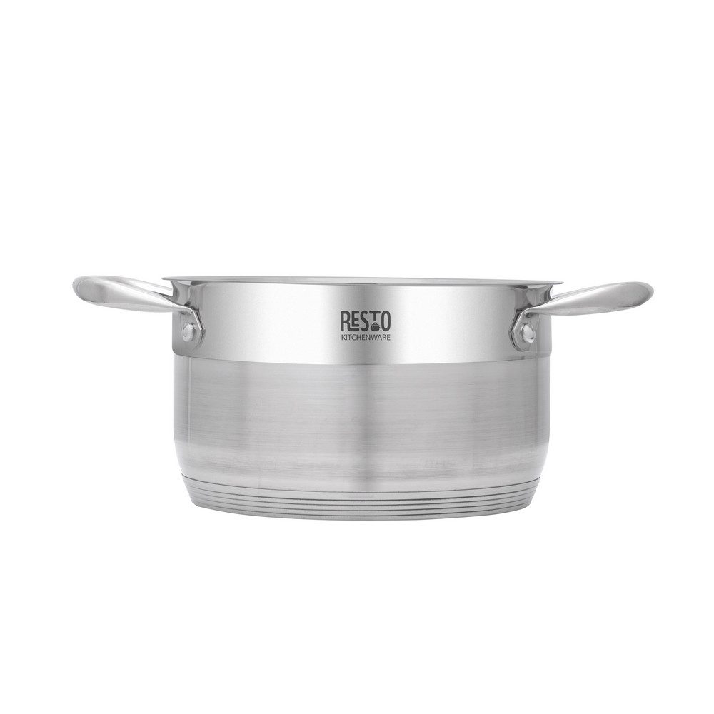 RESTO Kitchenware Kochtopf Rigel, Topf energiesparend und spülmaschinenfest, Edelstahl 18/10 (2-tlg), mit hitzebeständigem Glasdeckel, im Geschenkkarton