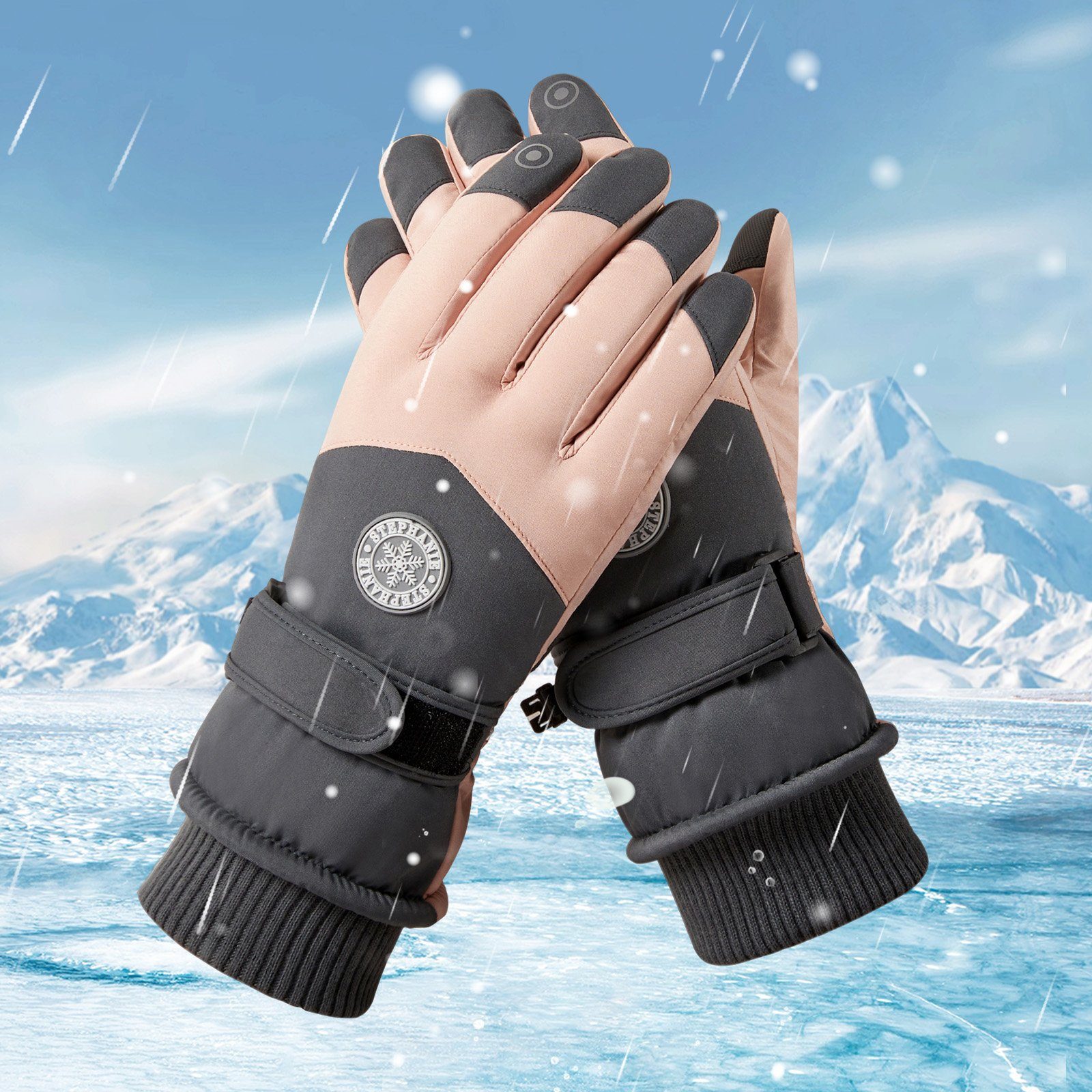 Sunicol Skihandschuhe Wasserdichte Touchscreen Winterhandschuhe Warm Thermohandschuhe Handschuhe für Fahrrad Reiten Laufen Skifahren Motorrad