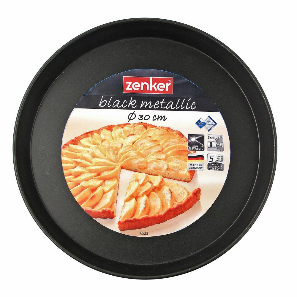 Zenker Backblech Rund Black Metallic, 30 cm, Stahlblech