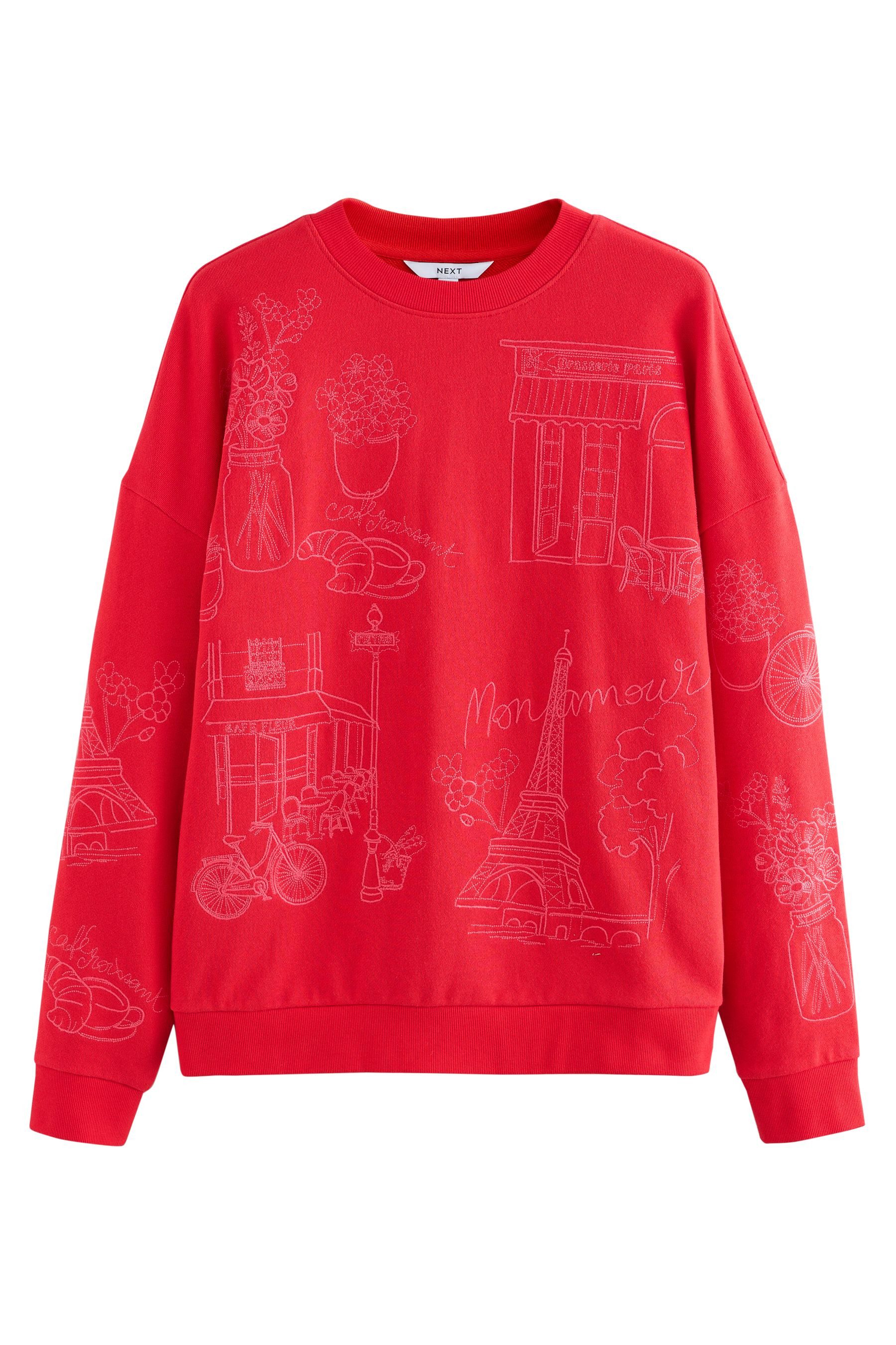 Next Sweater Sweatshirt mit Stickerei (1-tlg)