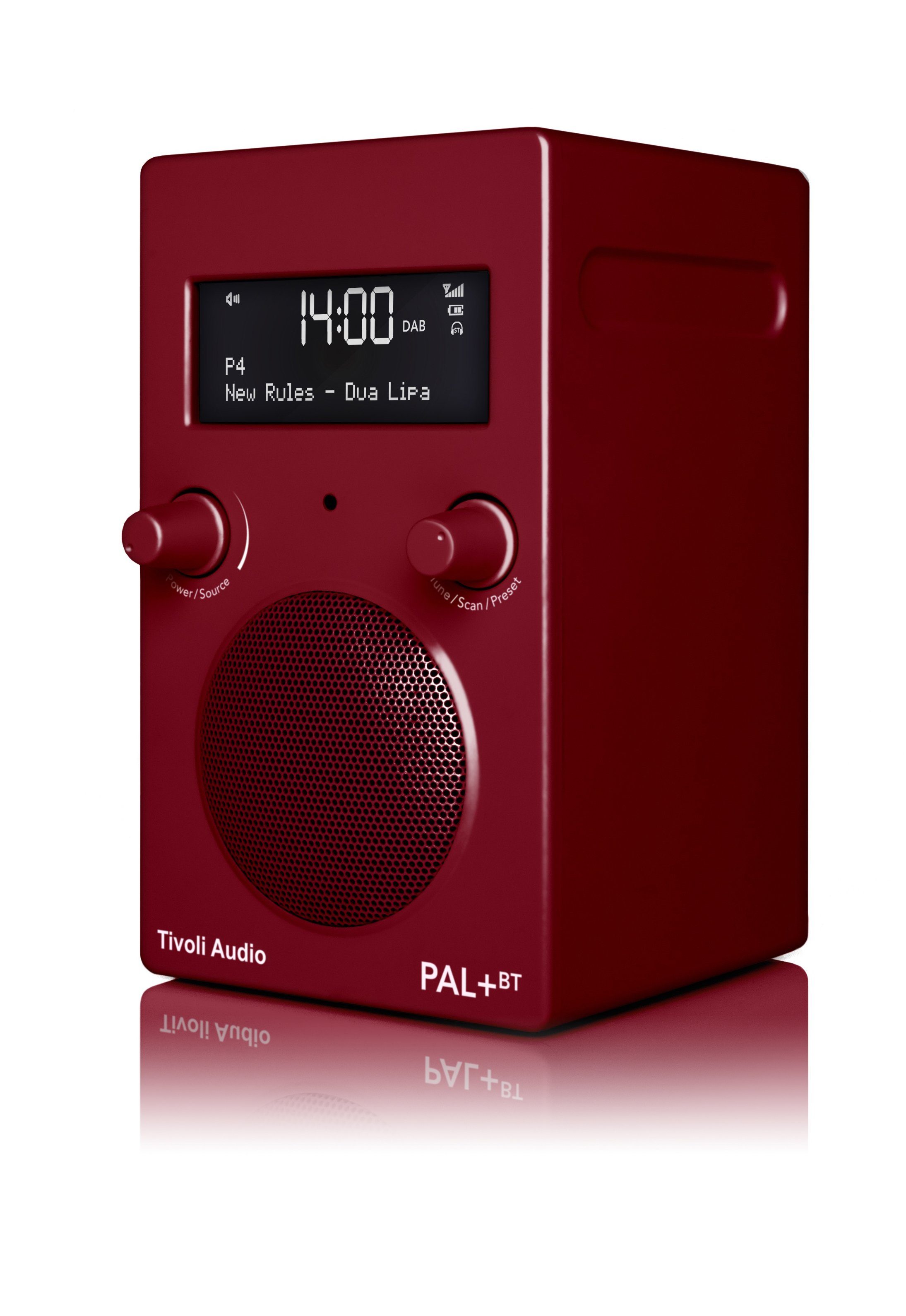 Tivoli Audio PAL+ BT Küchen-Radio, FM-Tuner, tragbar, Gehäuse, wasserabweisendes Digitalradio (Digitalradio (DAB), (DAB) Rot Bluetooth)
