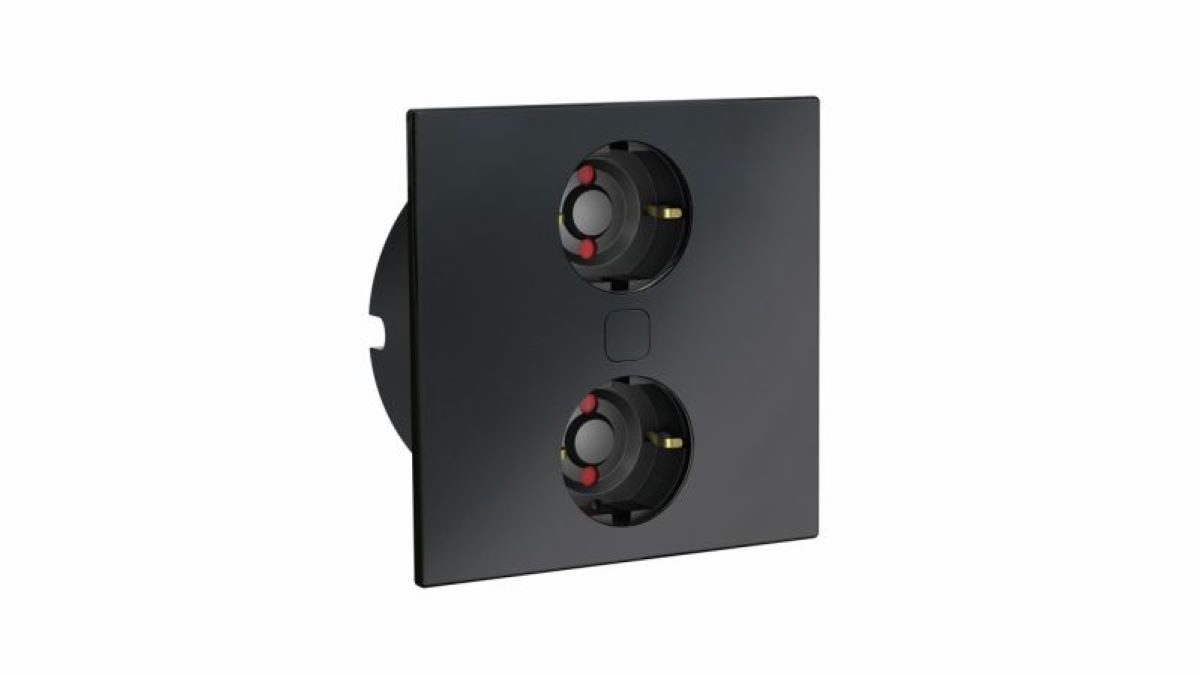 Naber Steckdose Duplex E Doppelsteckdose mit Schukosteckdosen, schwarz matt 7054005