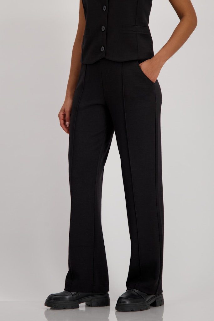 Monari 2-in-1-Hose Hose mit Schriftband schwarz günstig online kaufen